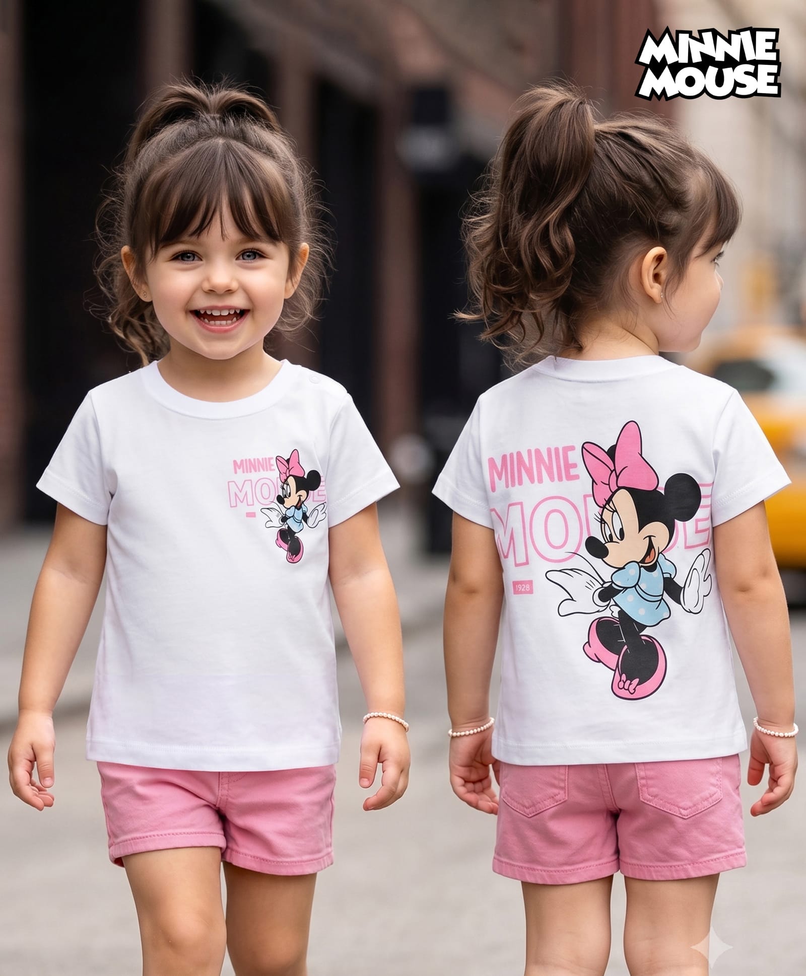 Babyhug Disney Single Jersey Knit T-Shirt with Minnie Mouse Graphic Half Sleeves Round Neck White 9-12 Months-image-46