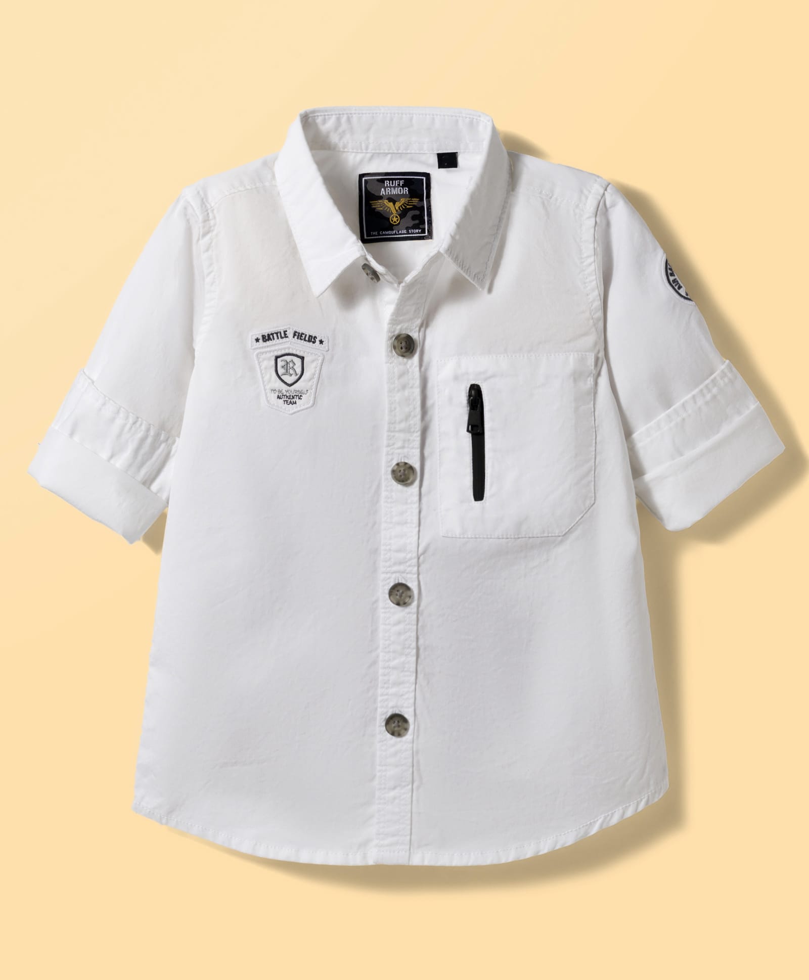 Ruff Twill Woven Full Sleeves Printed Shirt - White-picture-31