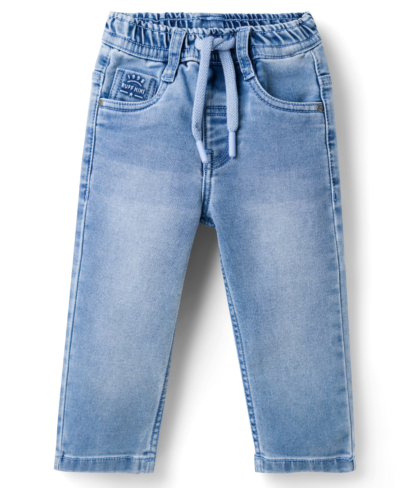 Ruff Twill Full Length Washed Denim Jeans - Blue-picture-18