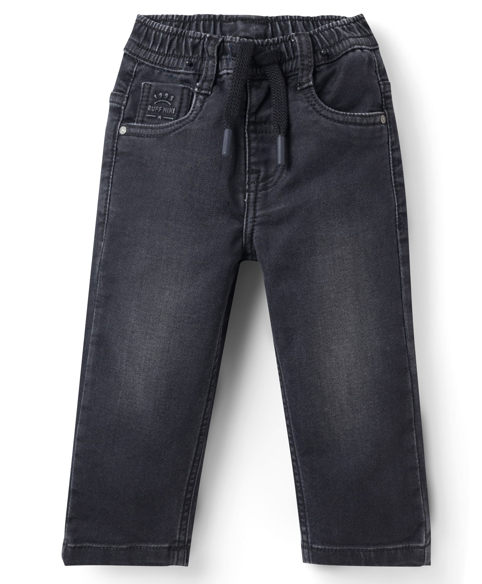 Ruff Twill Full Length Washed Denim Jeans - Black-picture-17