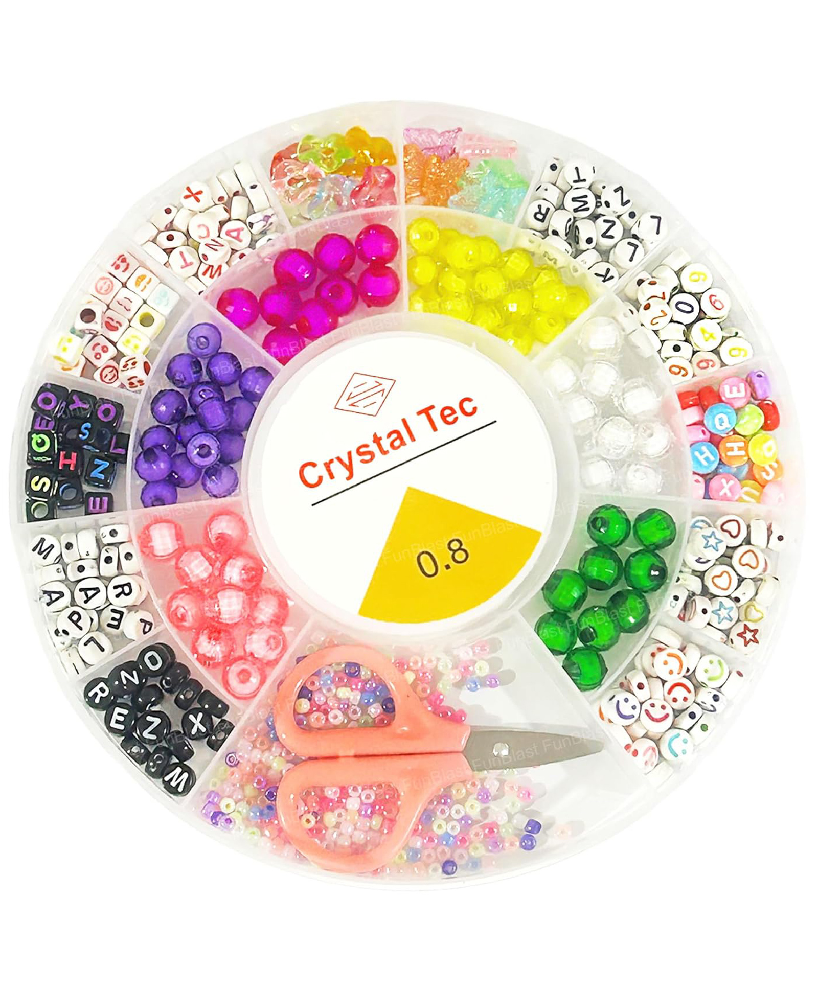 FunBlast Colorful Beads Kit for Bracelet Making and Jewellery Crafting for Kids Pack of 1170 Pieces - Multicolor-image-15