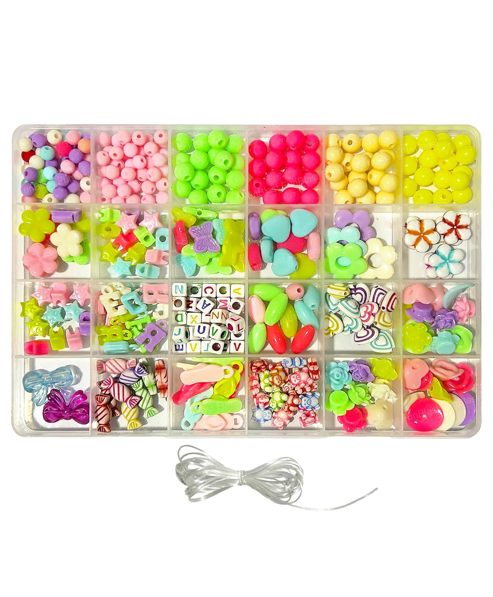 FunBlast Colorful Beads Kit for Bracelet Making and Jewelry Crafting for kids Pack of 1073 Pieces - Multicolor-image-14