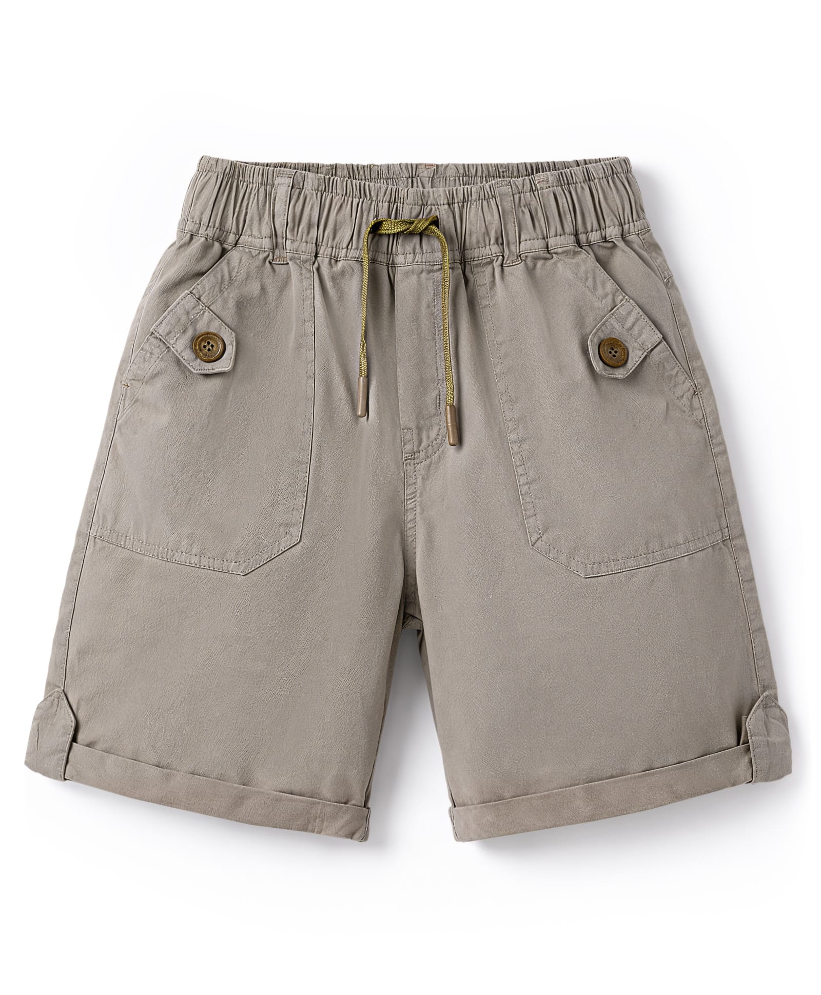 Olio Kids Cotton Knit Above Knee Length Solid Shorts - Grey-picture-23