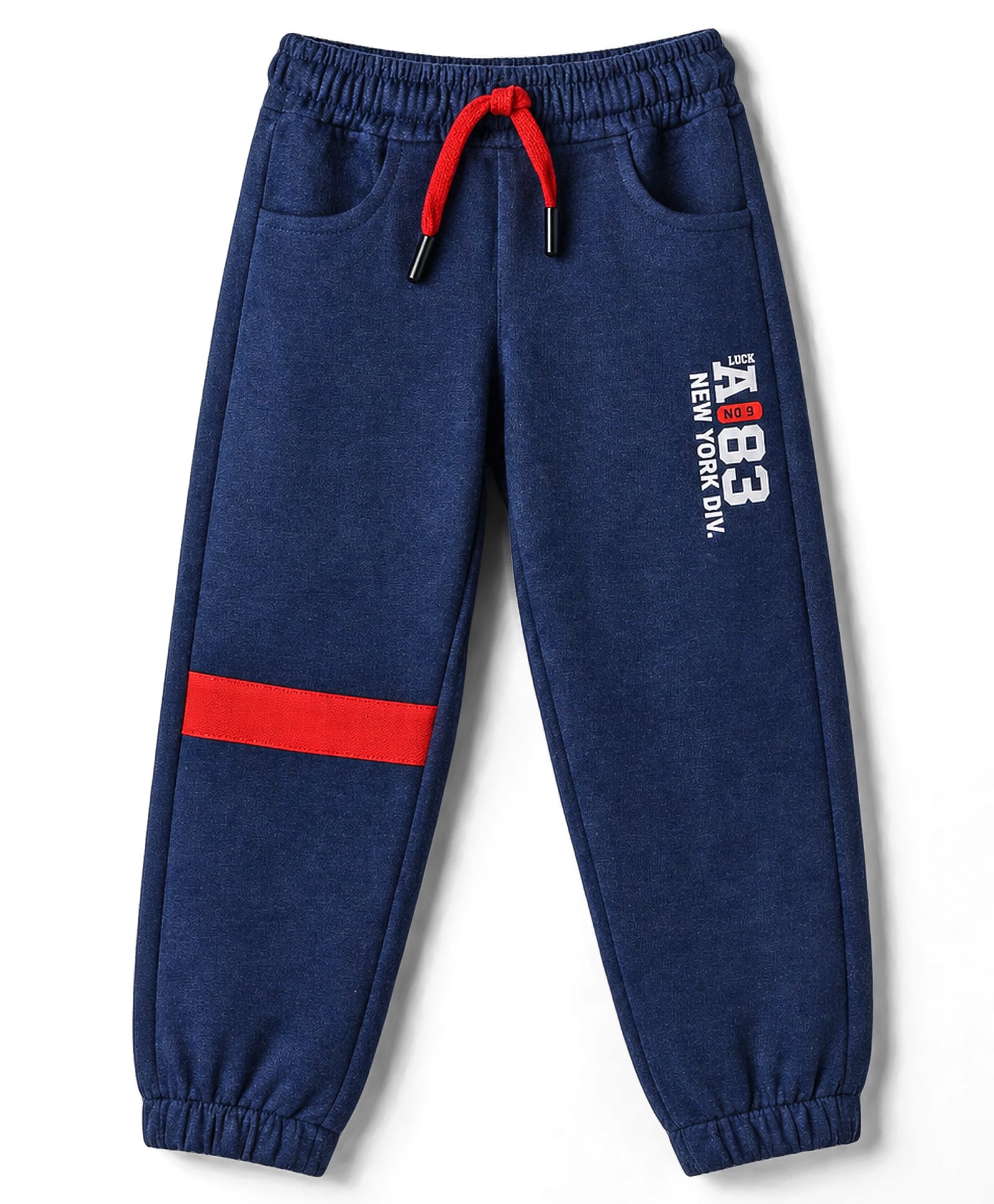 Olio Kids Knit Full Length Lounge Pant with New York Print - Navy Blue-picture-2