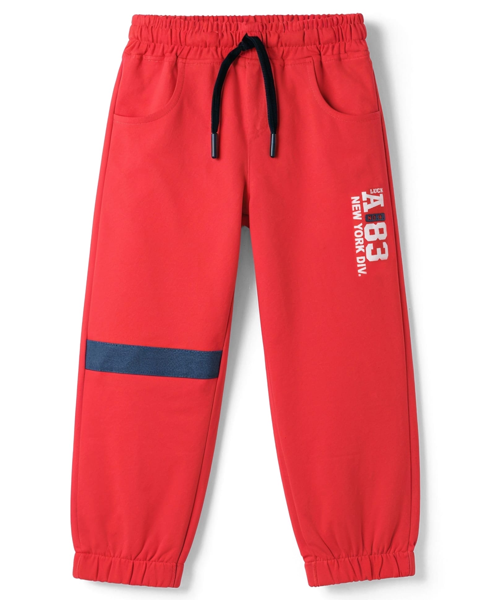 Olio Kids Knit Full Length Lounge Pant with New York Print - Red-image-43