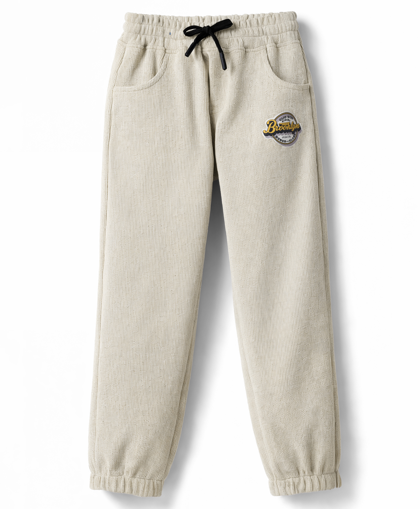 Olio Kids Knitted Full Length Solid Track Pant - Offwhite-image-21