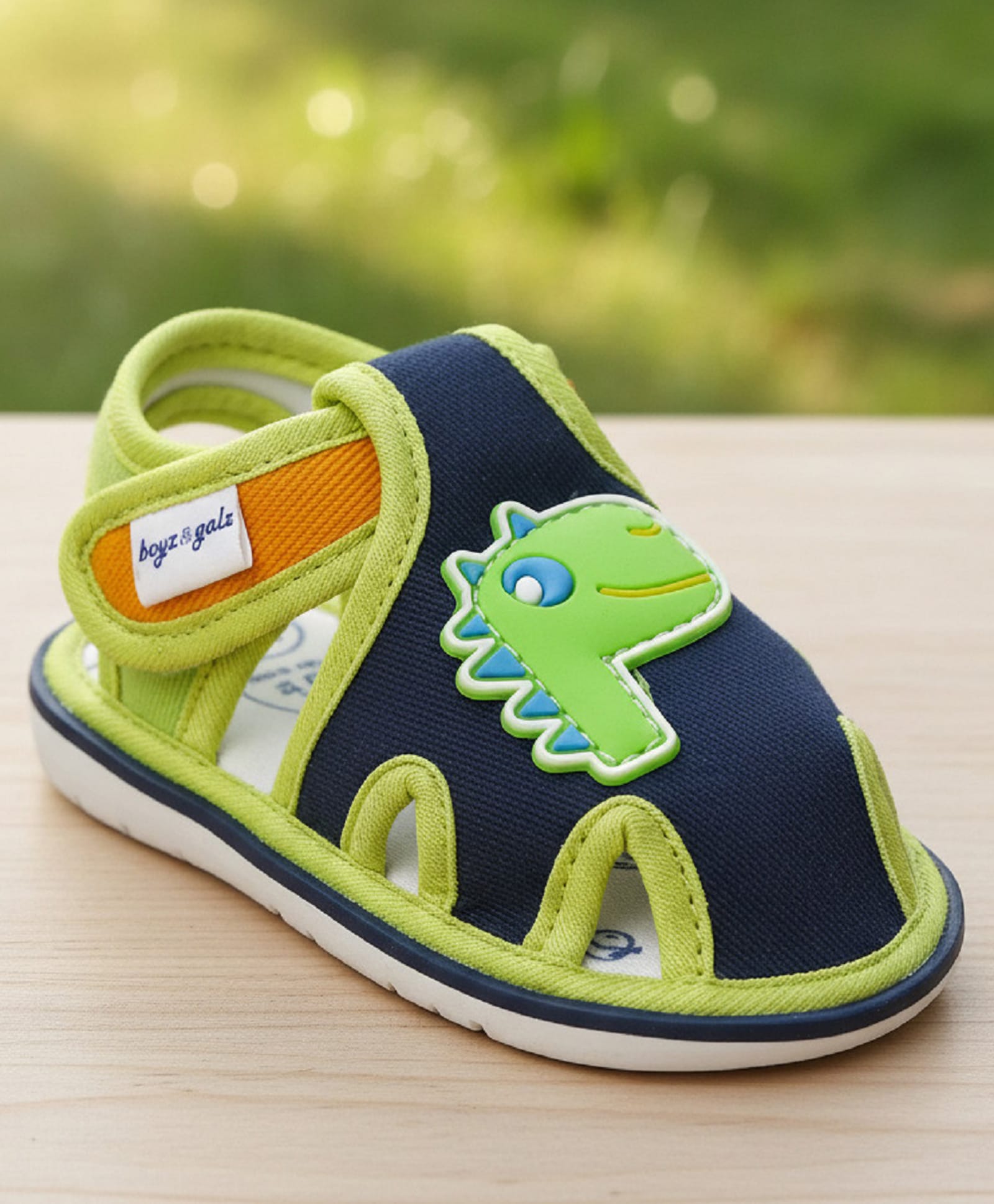 boyz n galz Dinosaur Applique Detailed Velcro Closure Musical Sandals - Blue-image-36