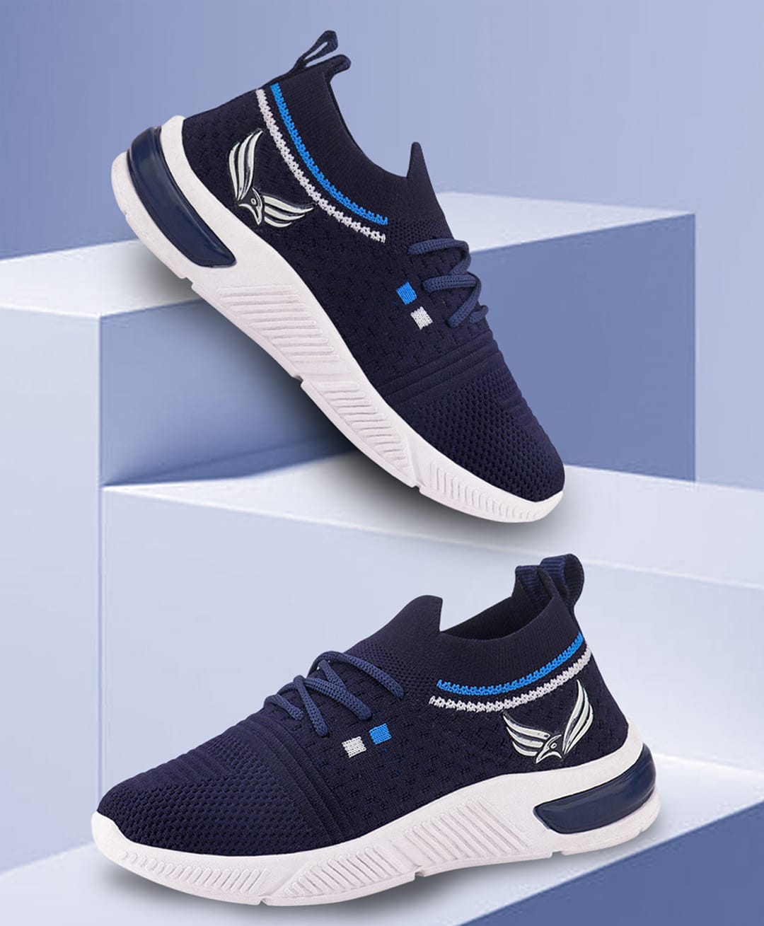 BERSACHE Brand Logo Designed Slip On Shoes - Blue-image-15