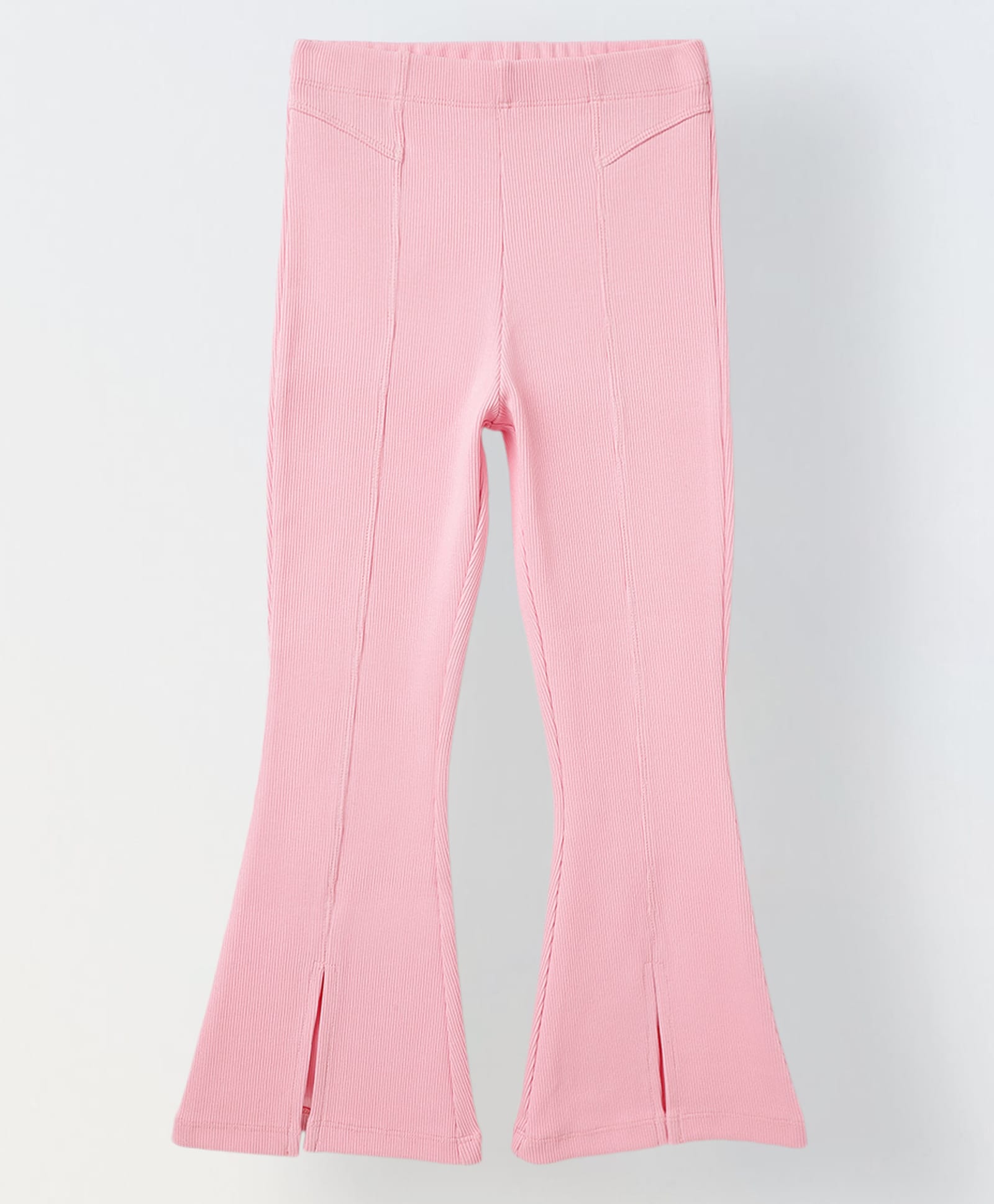 Spunkies Lycra Knit Solid Ribbed Leggings - Pink-picture-10