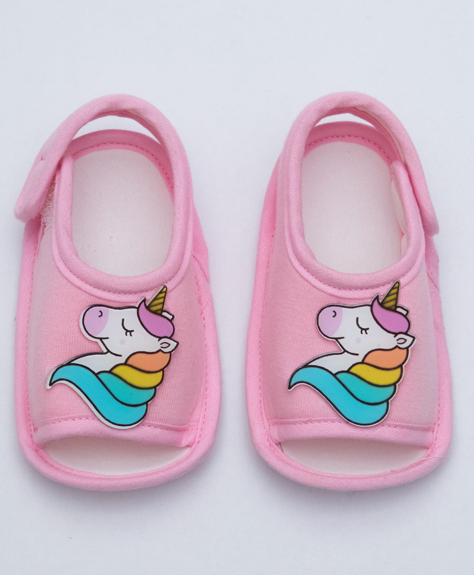 Daizy Unicorn Applique Detailed Velcro Closure Booties - Baby Pink-picture-11