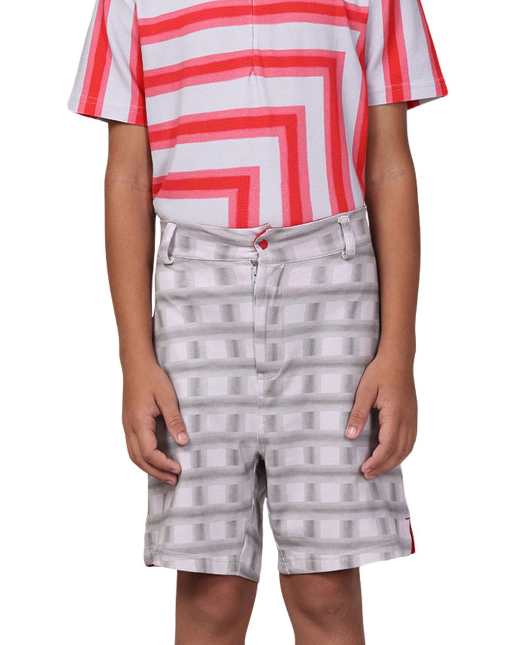 PILOLO Cotton Knit Checked Shorts - Grey-picture-18