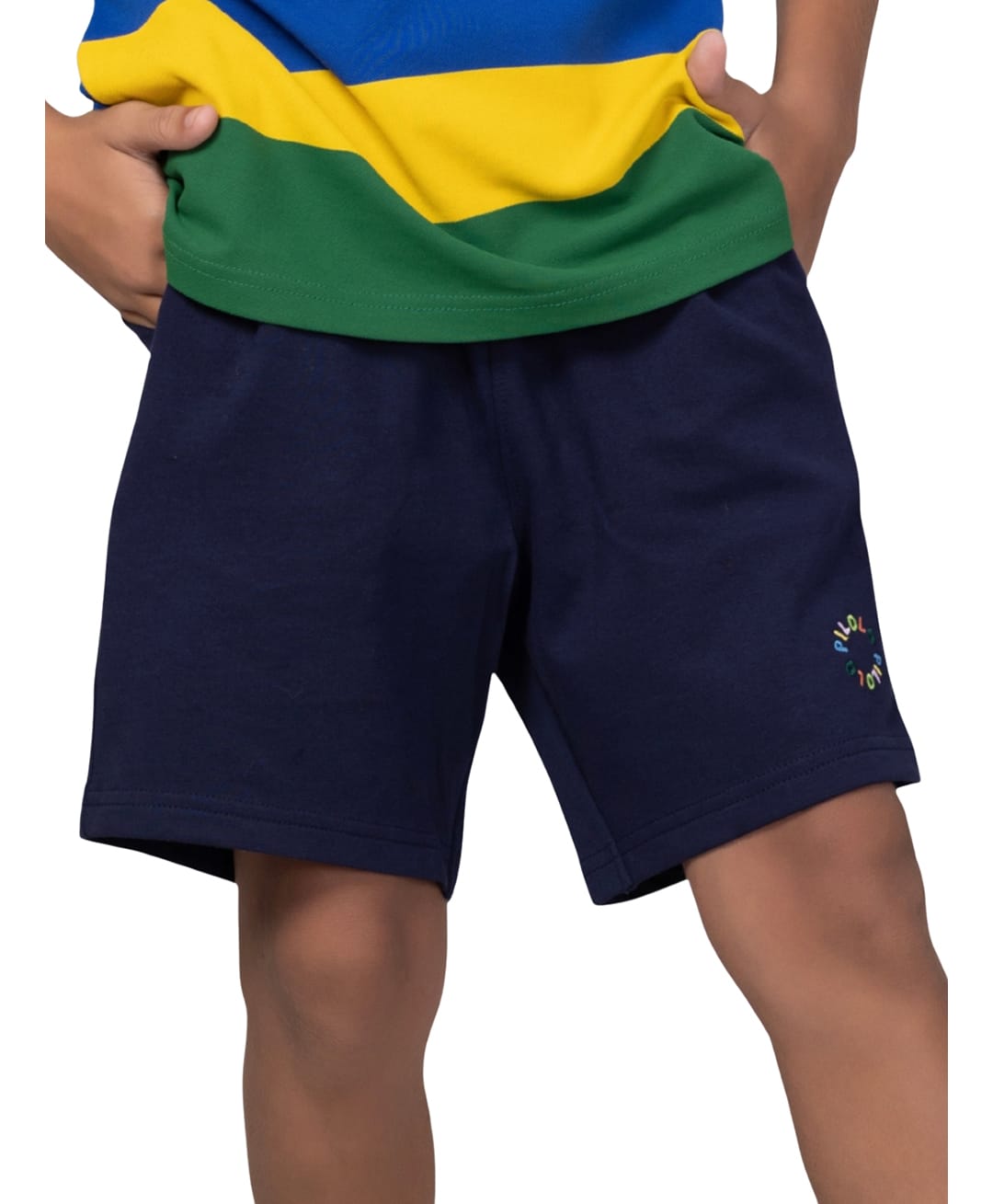 PILOLO Cotton Knit Solid Shorts - Navy Blue-picture-19