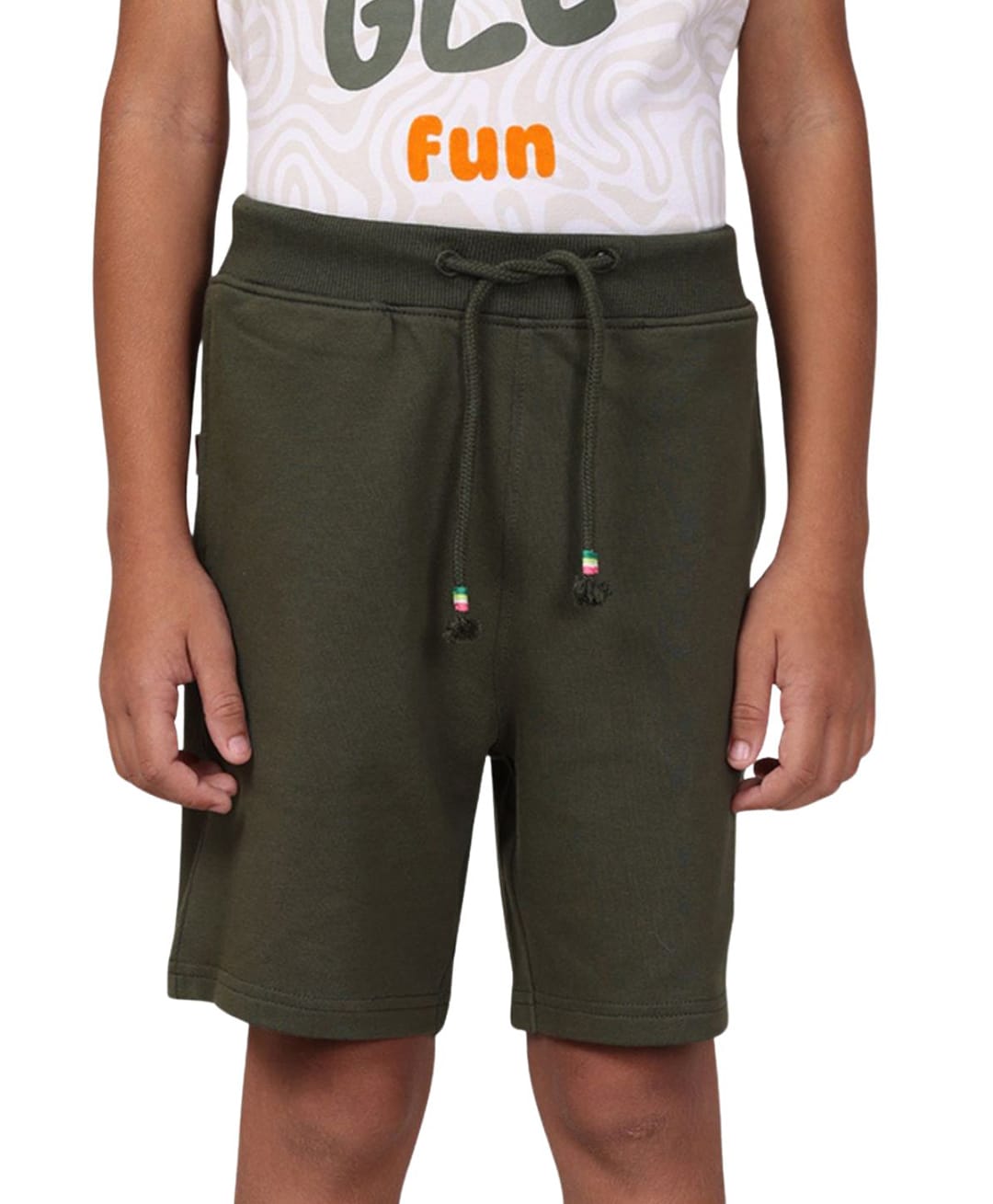 PILOLO Cotton Knit Solid Shorts - Green-image-18