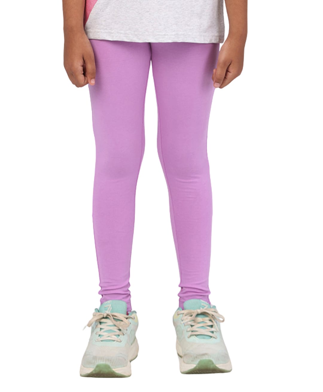 PILOLO Cotton Knit Solid Leggings - Purple-image-43