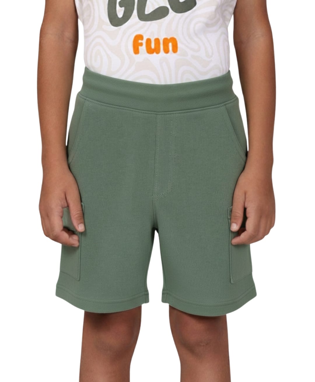 PILOLO Cotton Knit Solid Shorts - Green-picture-33