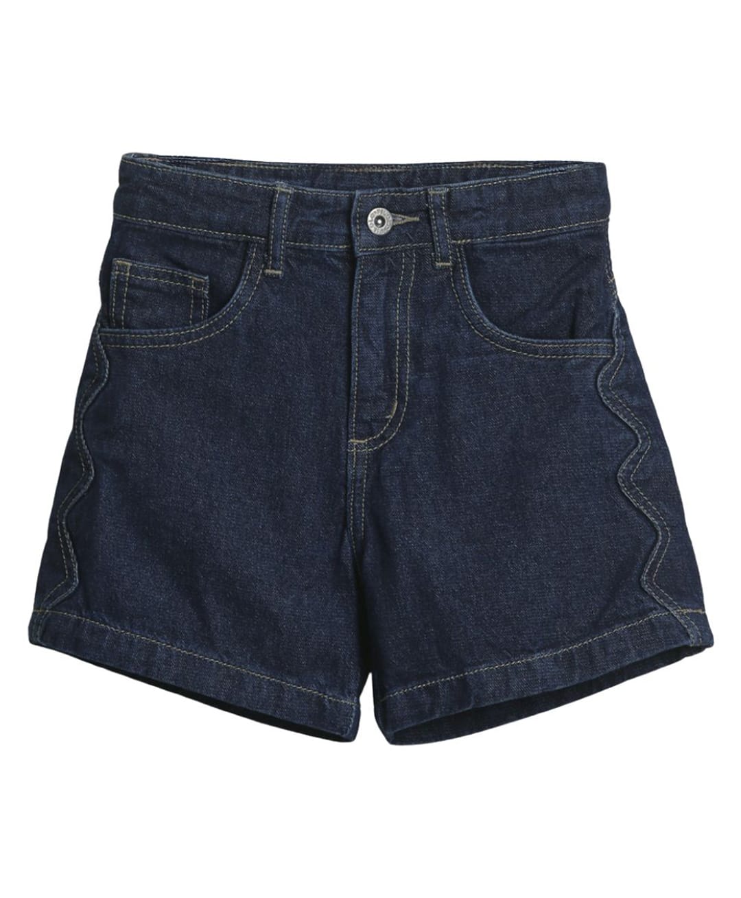 PILOLO Denim Knit Solid Shorts - Navy Blue-picture-19