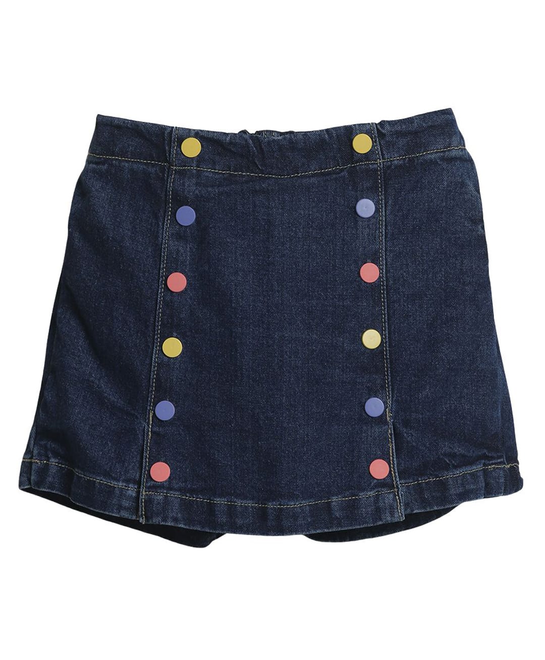 PILOLO Denim Knit Abstract Detailed Skort - Navy Blue-picture-22