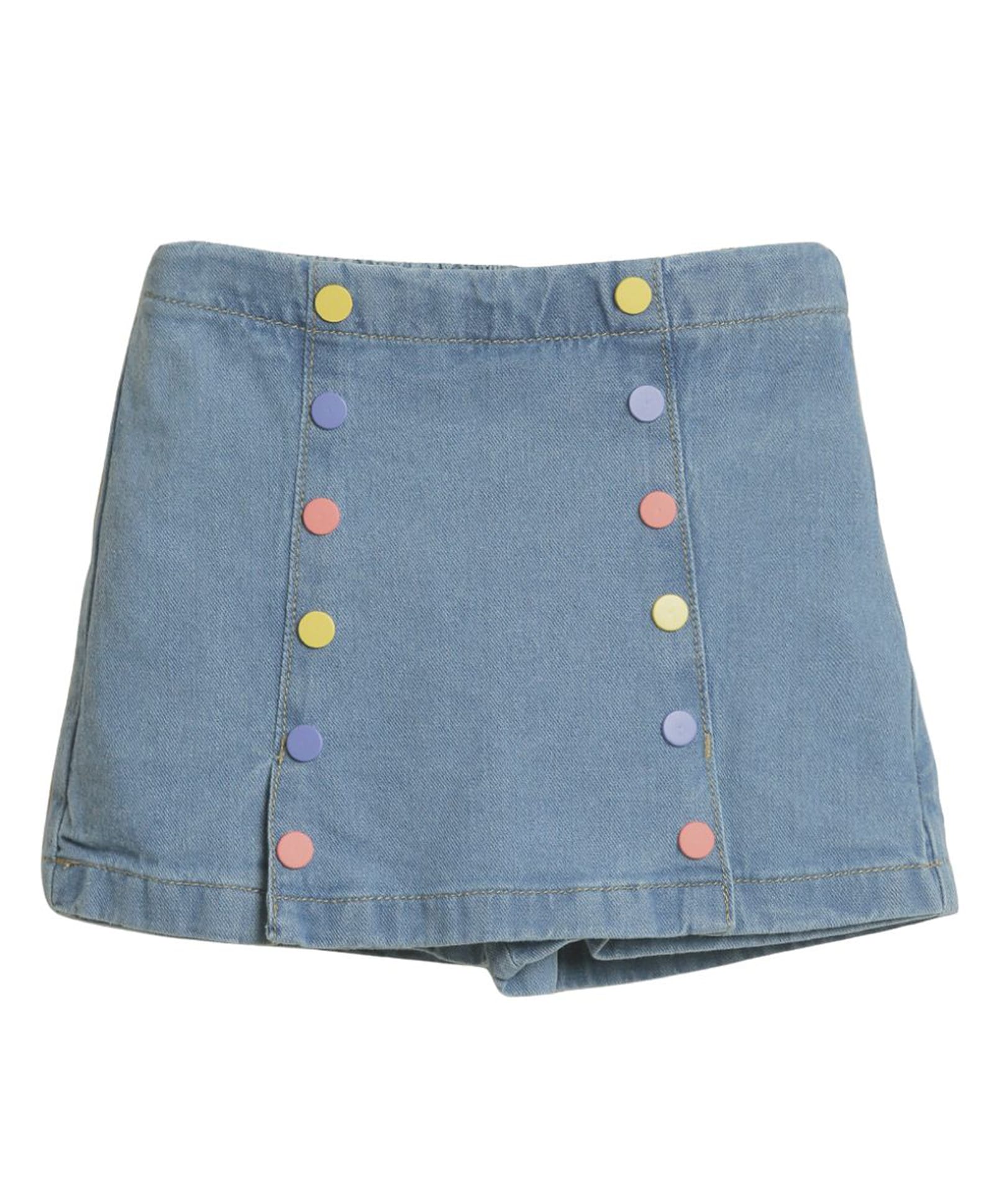 PILOLO Denim Knit Abstract Detailed Skort - Blue-picture-28