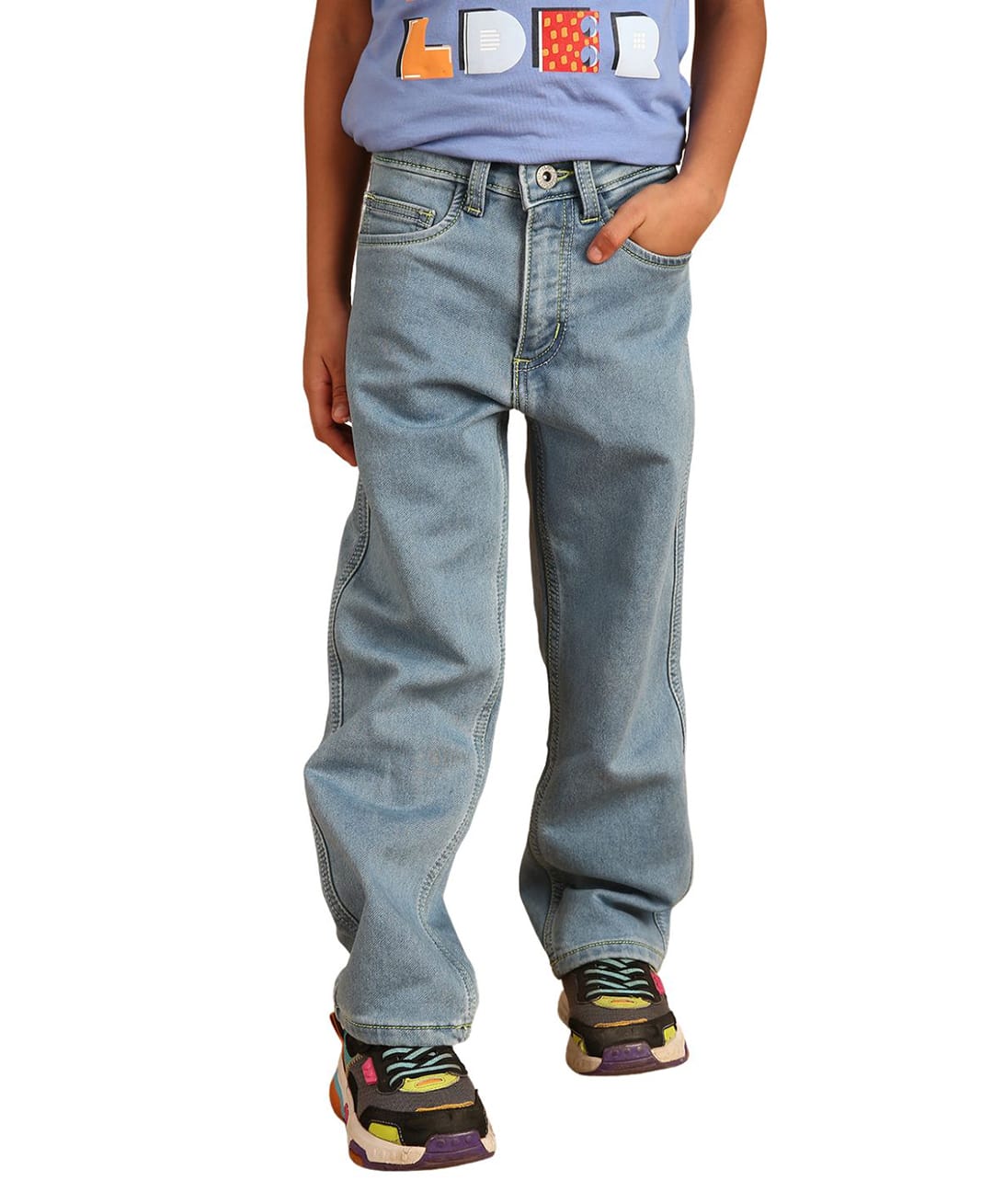 PILOLO Denim Knit Solid Jeans - Blue-picture-19