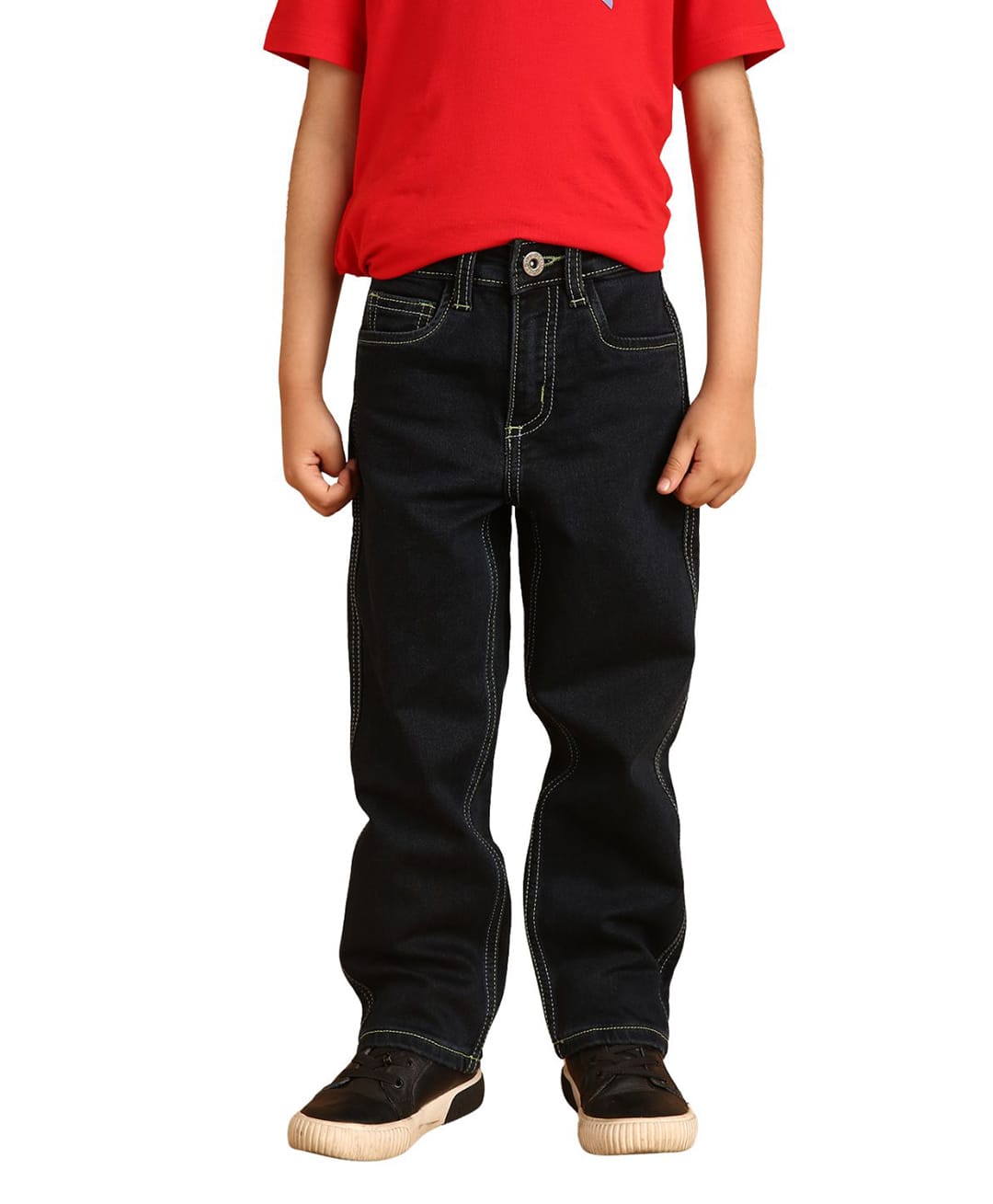 PILOLO Denim Knit Solid Jeans - Navy Blue-picture-13