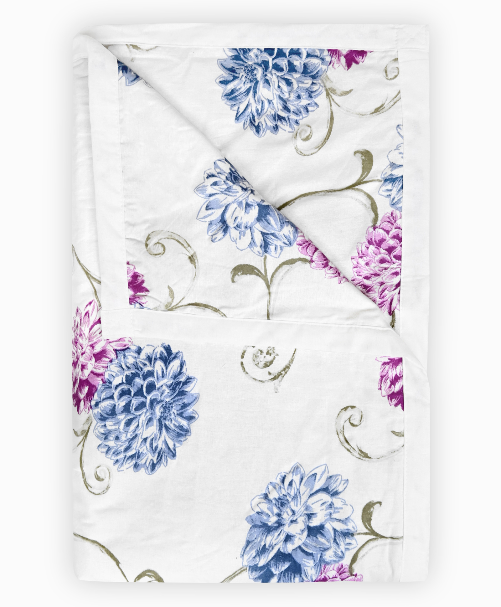 Divine Casa 120 GSM Blue Pink Floral Lightweight Pure Cotton Single Bed Dohar (210 X 140) cm-image-40