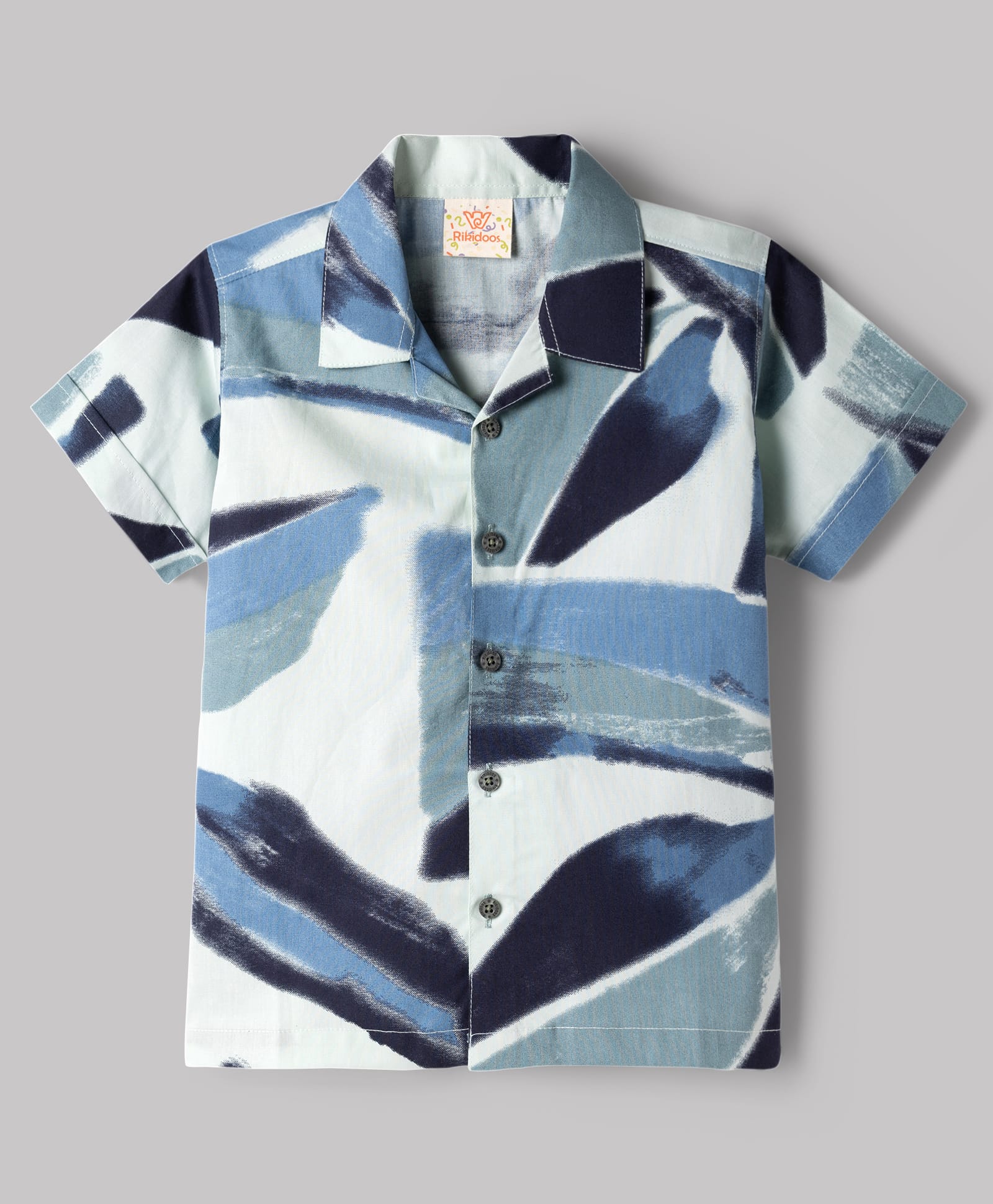 Rikidoos Cotton Woven Half Sleeves Printed Shirt - Blue-picture-20