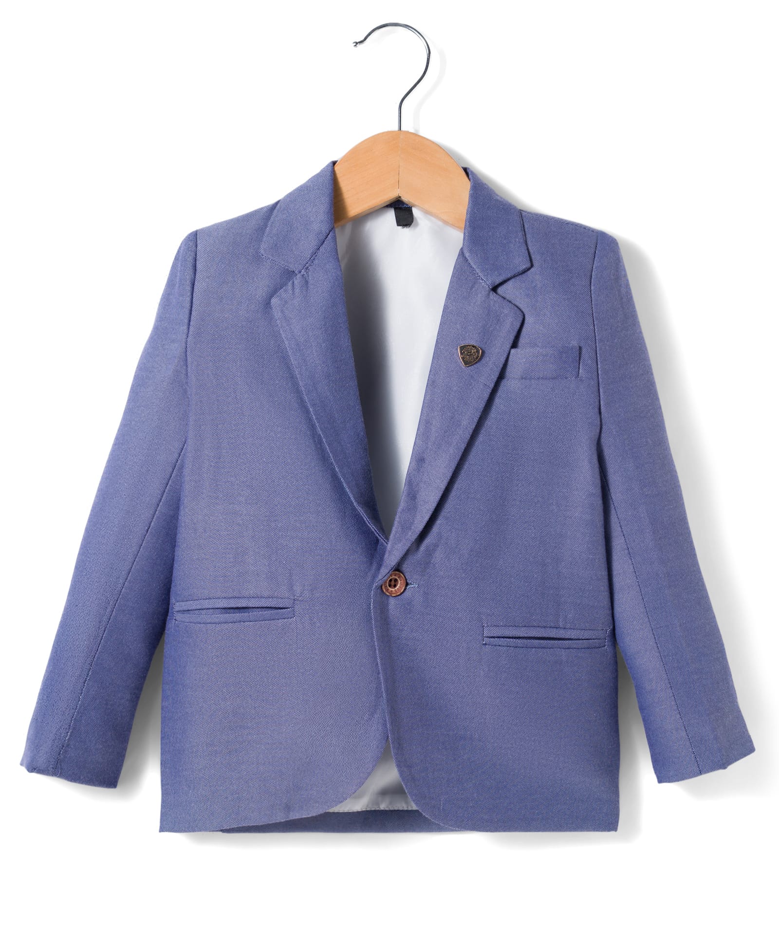 Rikidoos Cotton Woven Full Sleeve Solid Color Blazer - Blue-picture-36