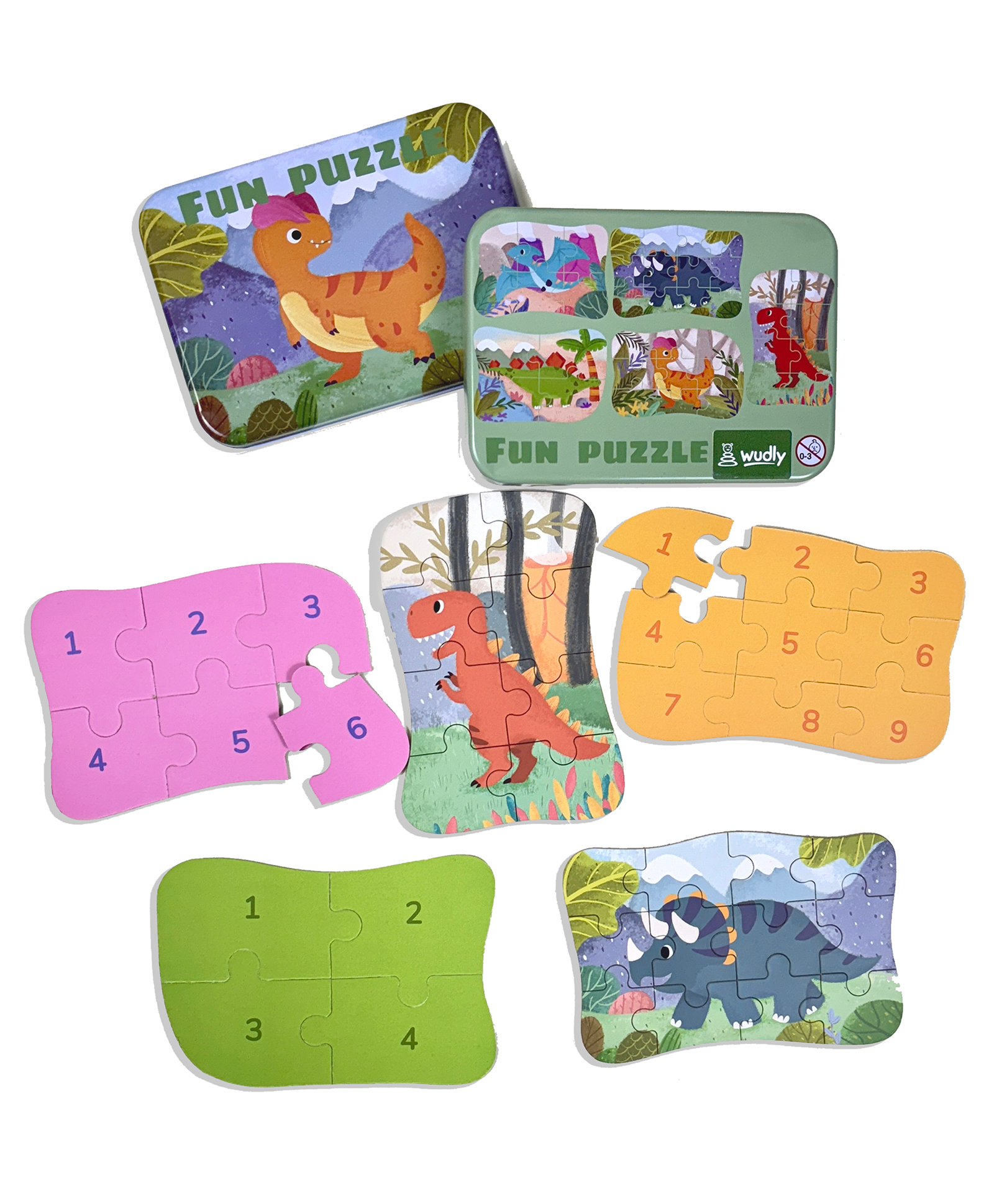 Wudly Wooden Dinosaur Progressive Puzzle Metal Box-picture-10