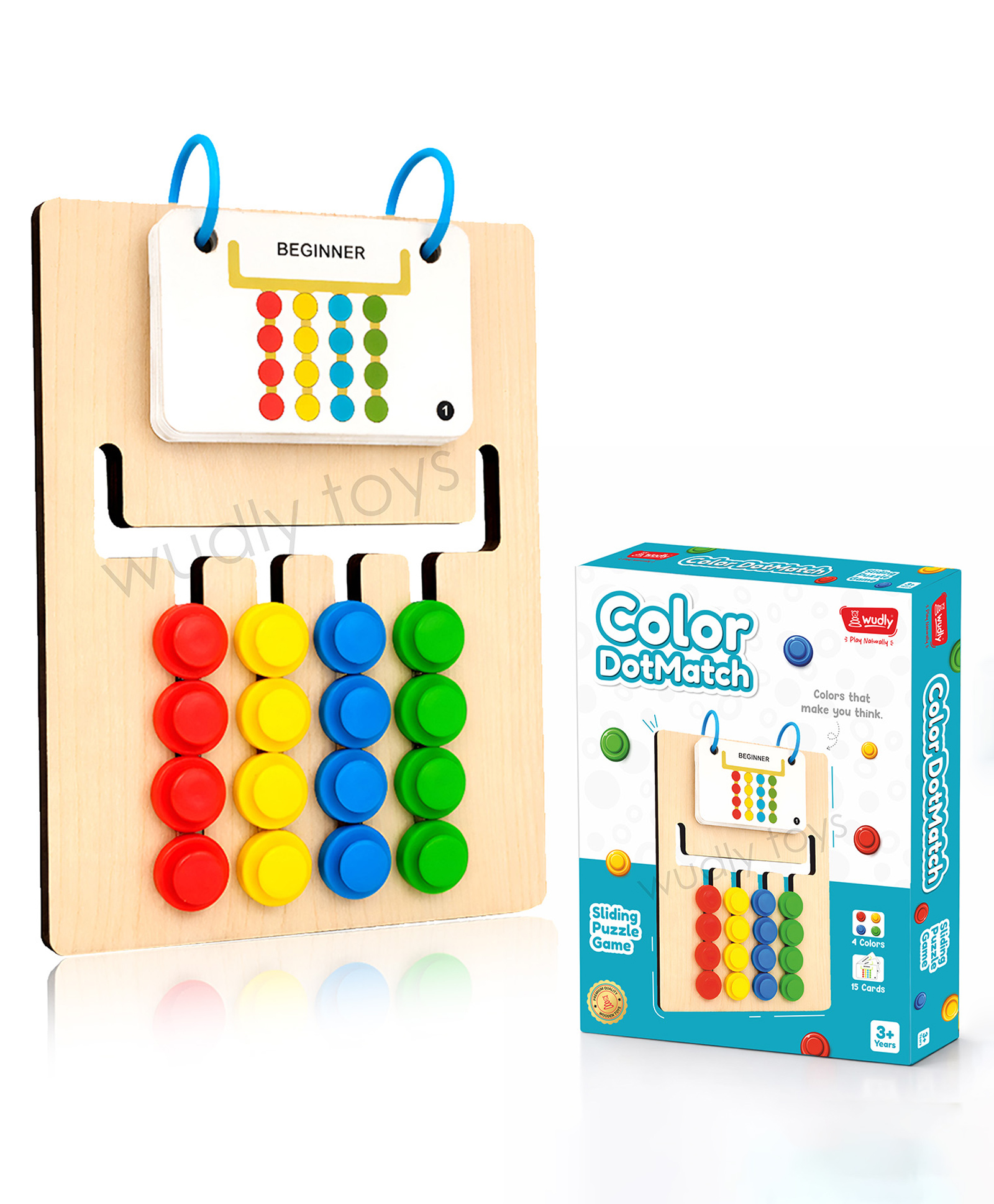 Wudly Wooden Color Match Puzzle Board Game for Kids Montessori Color Sorting Learning Toy-image-22