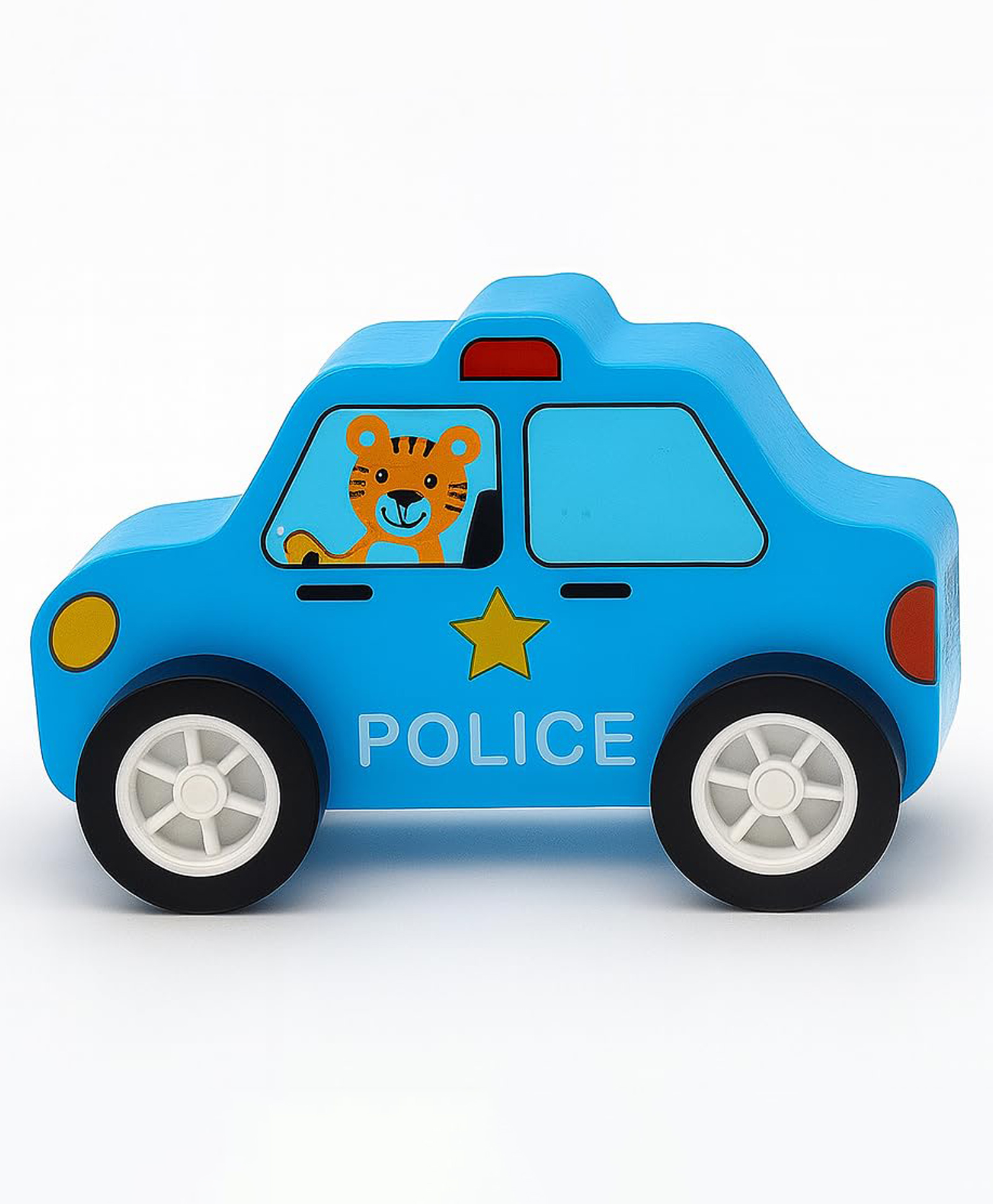 Wudly Wooden Police Car Toy for Kids Cartoon Police Vehicle Pretend Play Toy-picture-15