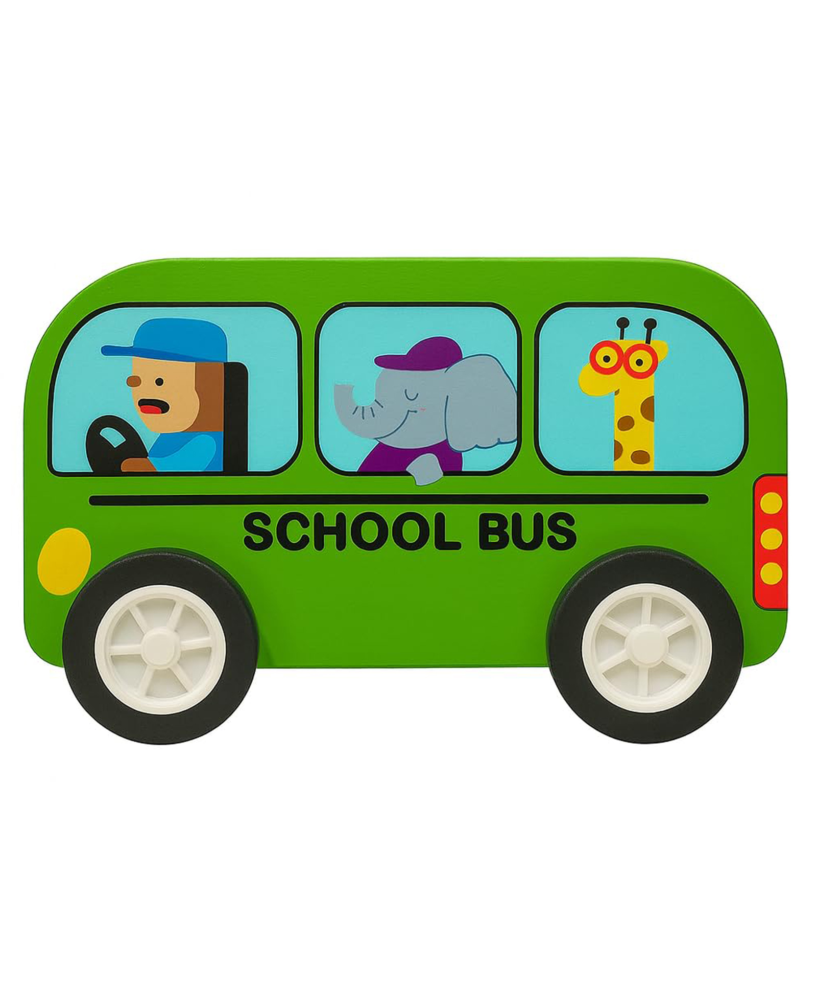 Wudly Wooden School Bus Toy for Kids Cartoon Bus Vehicle Pretend Play Toy-picture-13