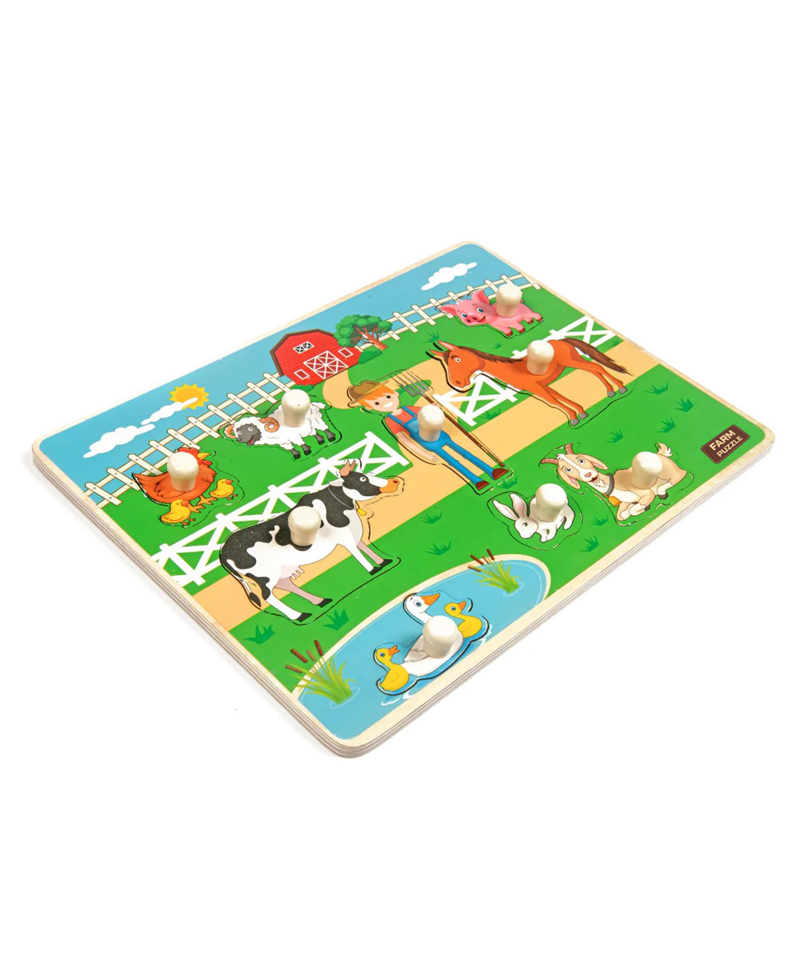 Wudly Wooden Farm Knob Puzzle Board for Kids Animal Learning Educational Toy-picture-4
