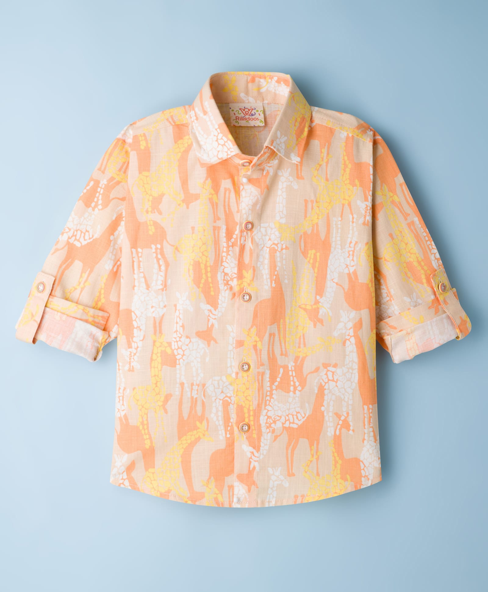 Rikidoos Cotton Woven Full Sleeves Shirt With Animal Print - Beige-picture-20