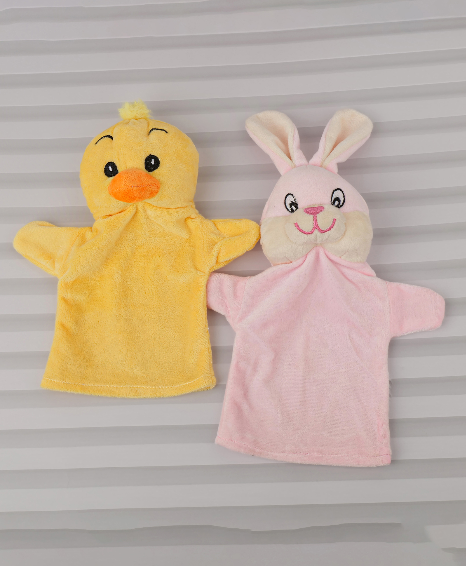 Dukiekooky Height - 22 CM Kids Pack of 2 Duck & Bunny Hand Puppet Set Soft Plush Toys-image-42