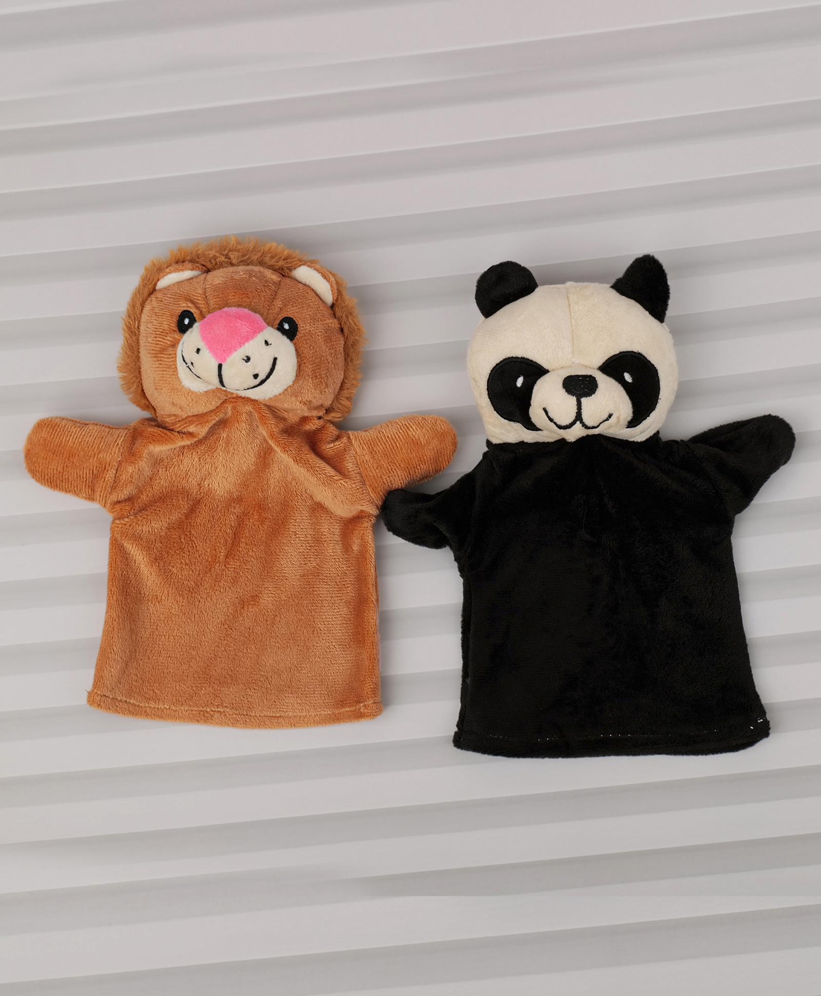 Dukiekooky Height - 22 CM Kids Pack of 2 Panda & Tiger Hand Puppet Set Soft Plush Toys-picture-13