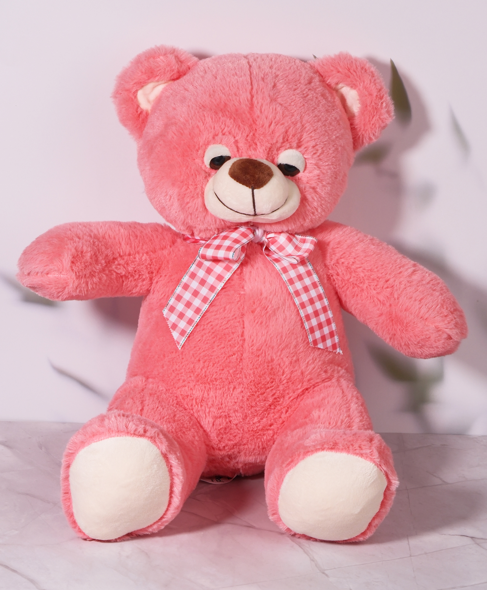 Dukiekooky Pink Dream Bear Plush Toy Soft Stuffed Teddy with Pink Accents and Decorative Ribbon Height - 48 CM-image-2