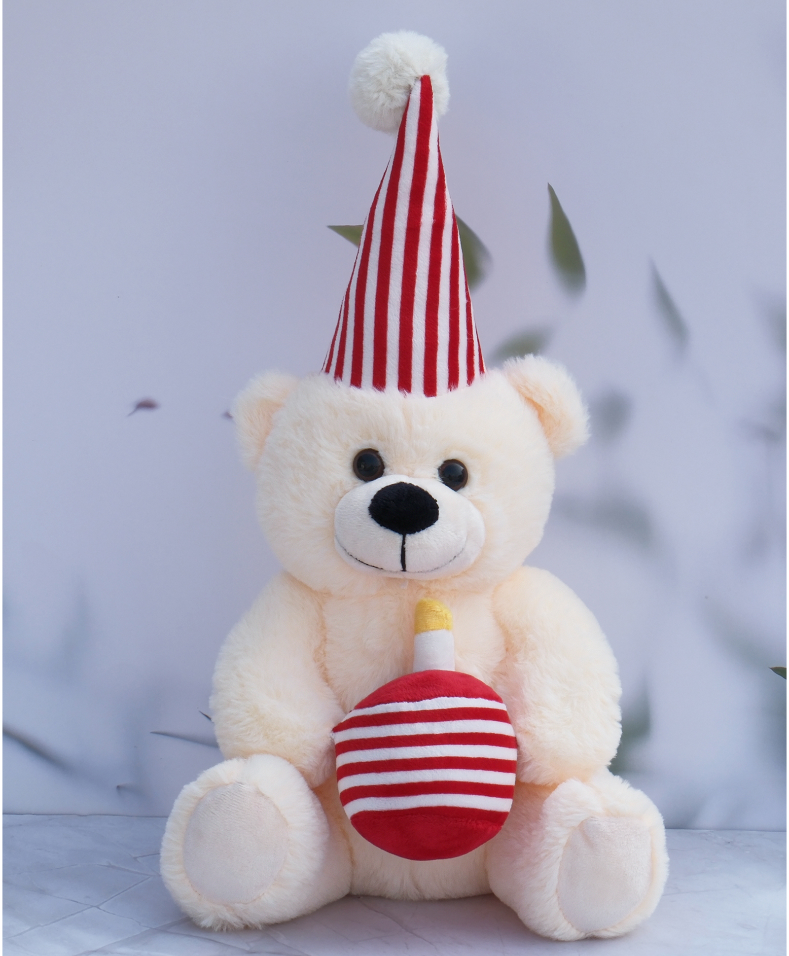 Dukiekooky Height - 45 cm White Dream Bear Plush Toy Soft Stuffed Teddy with Pink Accents and Decorative Ribbon Height - 45 CM-image-3