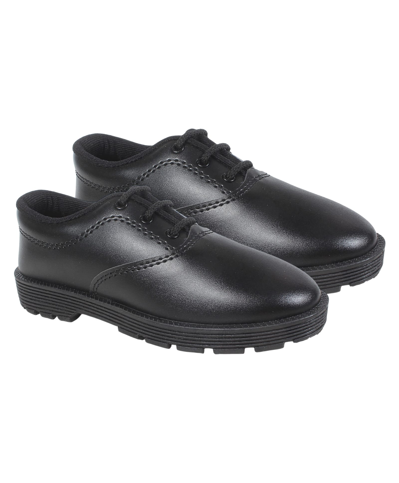 Trump Solid Lace Up School Shoes - Black-picture-13