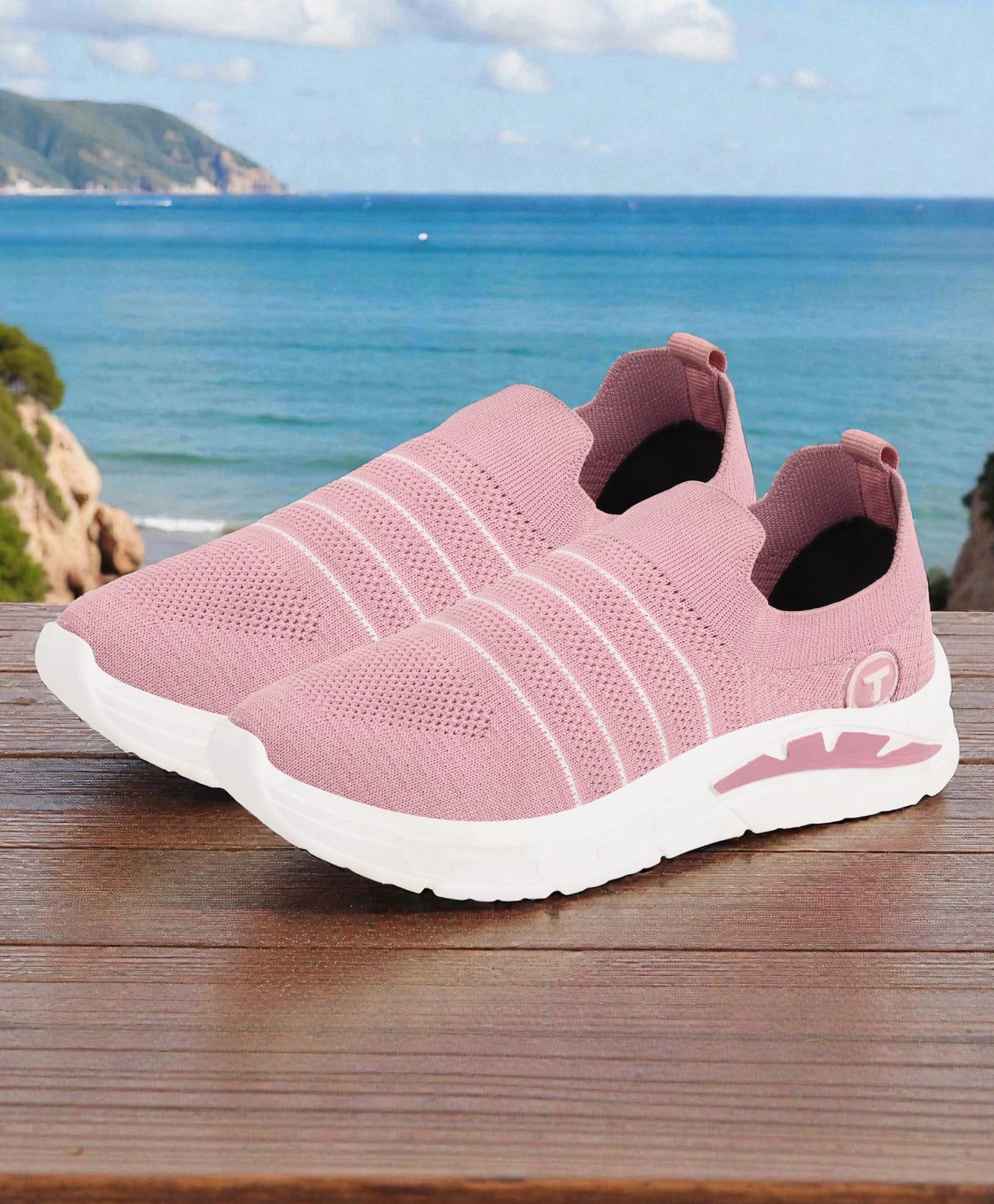 Trump Striped Slip On Shoes - Pink-picture-18