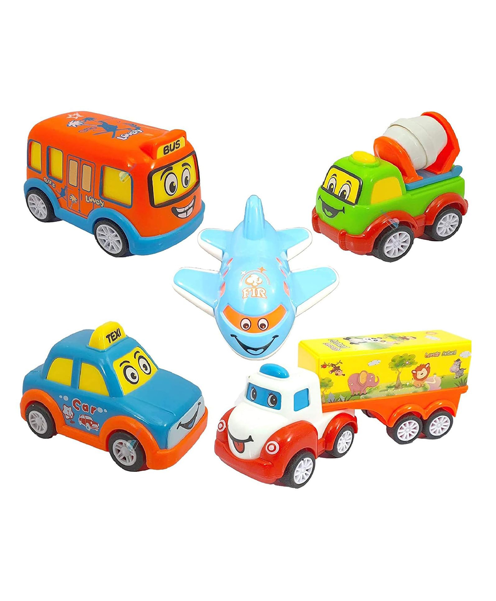 FunBlast Push and Go Toys for Kids Pack of 5 Vehicles Toys (Multicolor)-picture-33