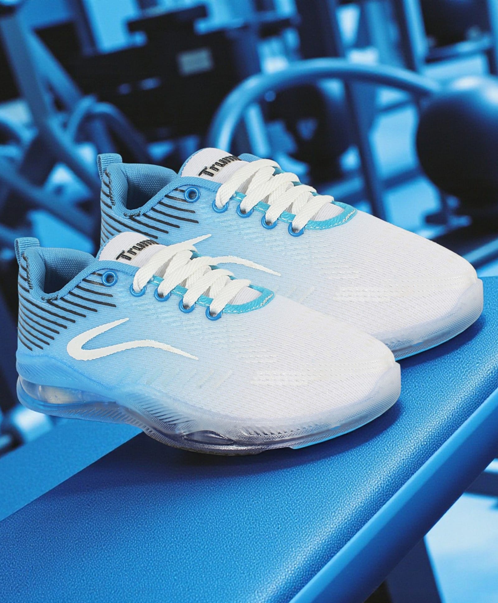 Trump Ombre Abstract Printed Lace Up Shoes - Blue-picture-18