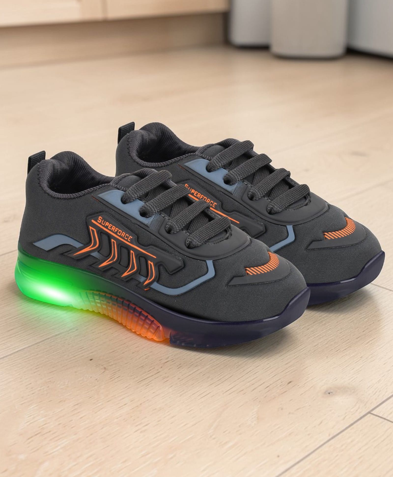 Trump Colour Blocked Lace Up LED Shoes - Grey-picture-28