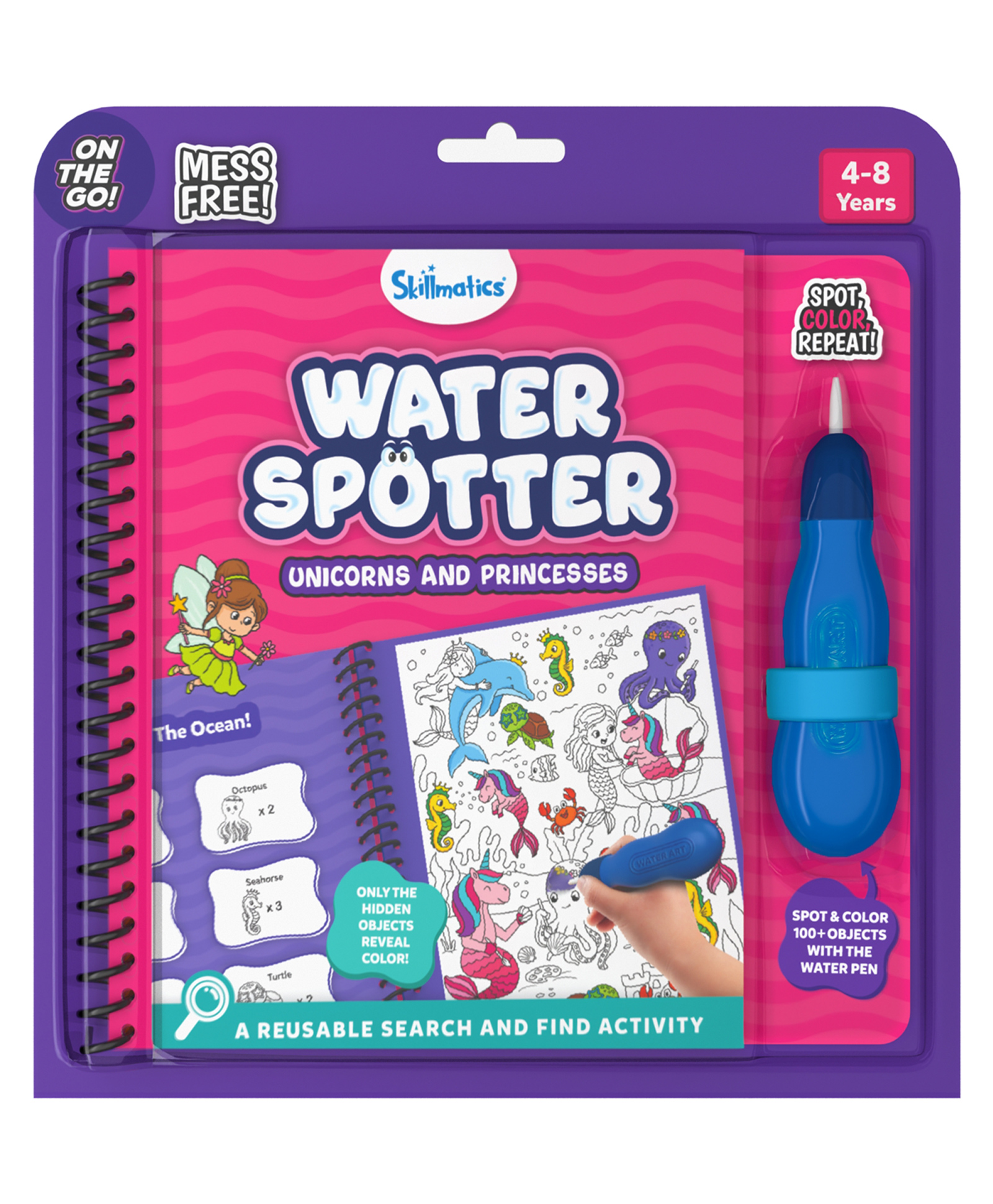 Skillmatics Reusable Search & Find Book Water Spotter, Mess-Free, Fun Learning Activity, Unicorns & Princesses, Travel Toy, Gifts for Kids Ages 4, 5, 6, 7, 8-picture-3