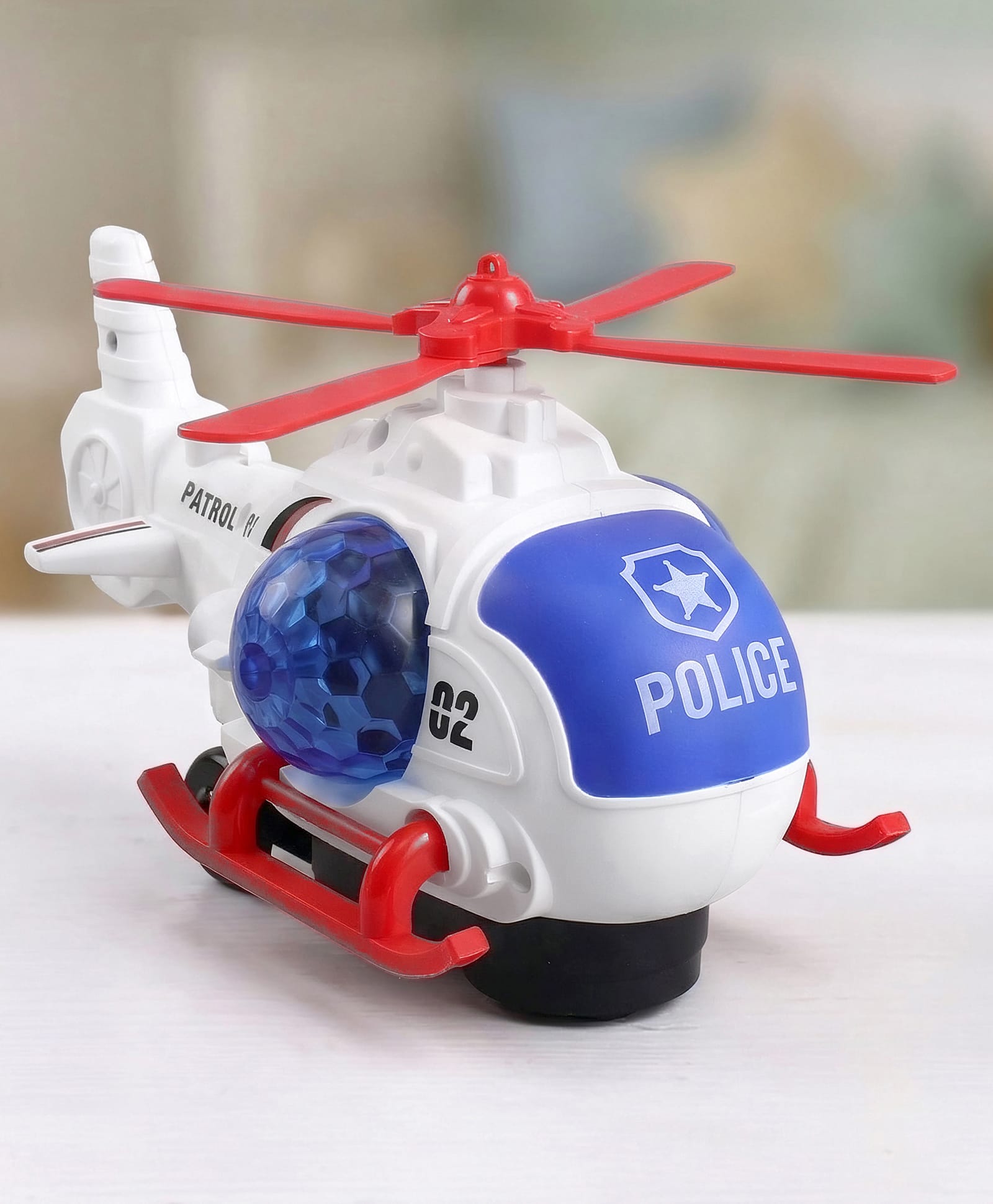 Police Helicopter Toy with Mist Spray, Light & Music| Bump & Go Action| Rotating Propellers| Battery Operated | Imaginative Play & Hand-Eye Coordination | 3+ Years | BIS Certified-image-16