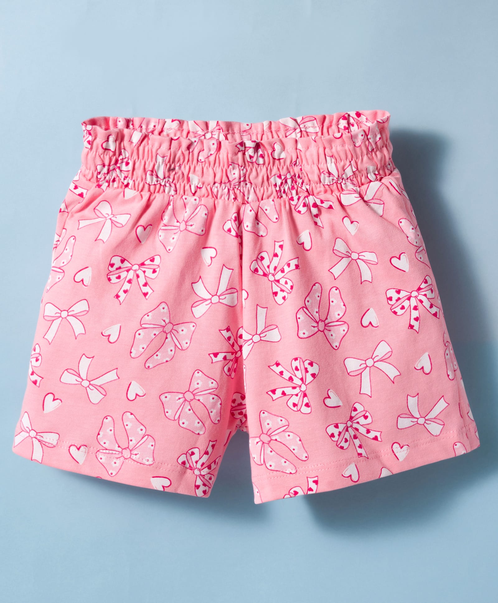 CUCUMBER Sinker Knit Above Knee Length Shorts with Floral Print - Pink-picture-18