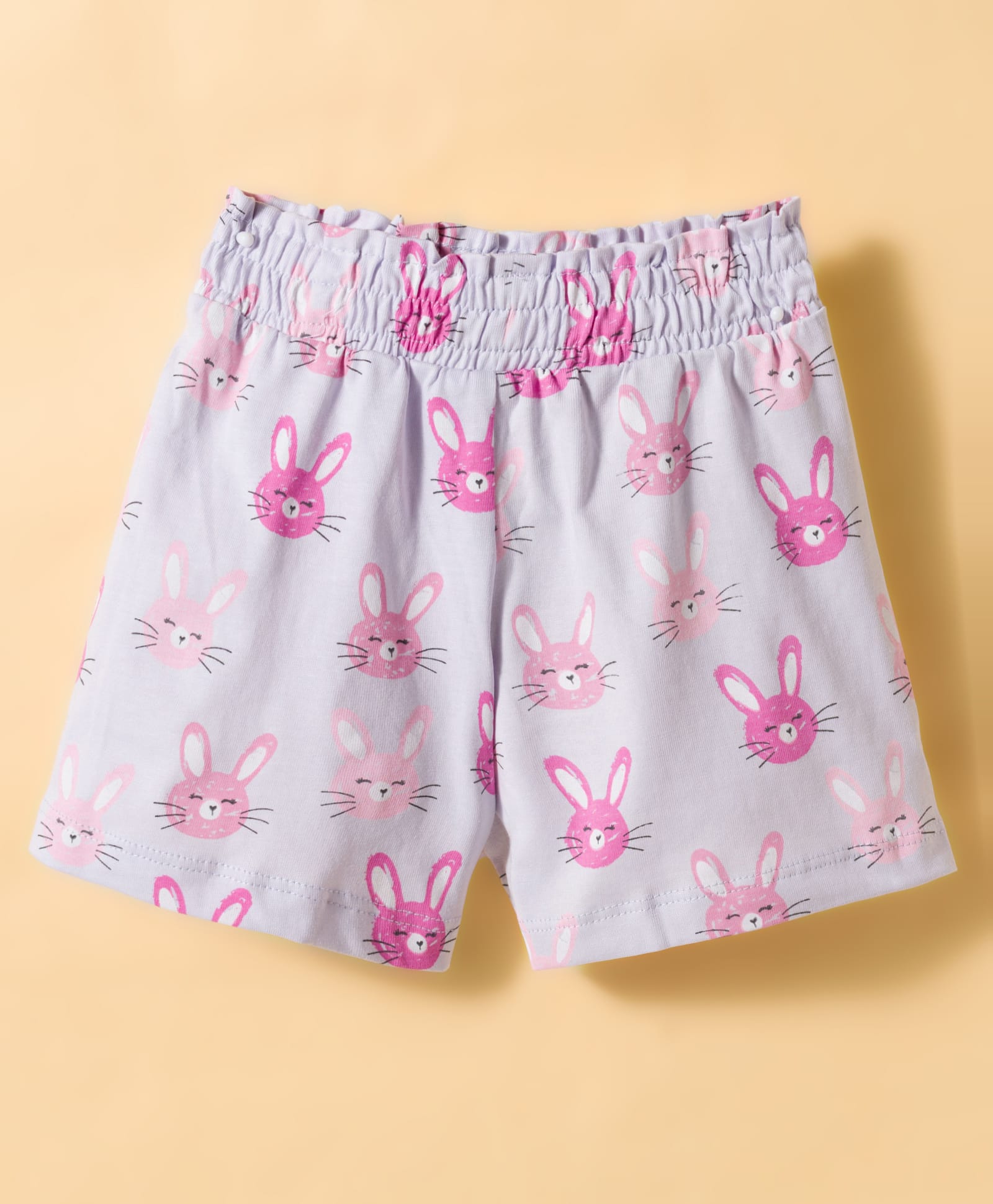 CUCUMBER Sinker Knit Above Knee Length Shorts with Bunny Print - Lilac-picture-31