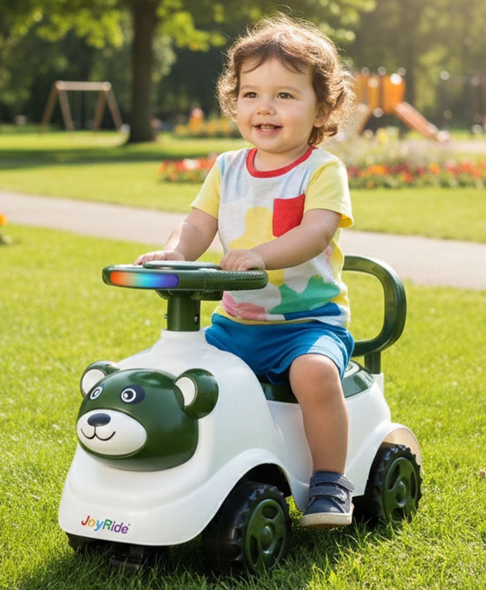 JoyRide Bear Toddler Push Car with Music & Lights 3 in 1 RideOn Toy for Boys & Girls (Ages 12 MONTHS 4 YEARS) Sturdy Construction with Safety Backrest & Under Seat Storage-picture-26