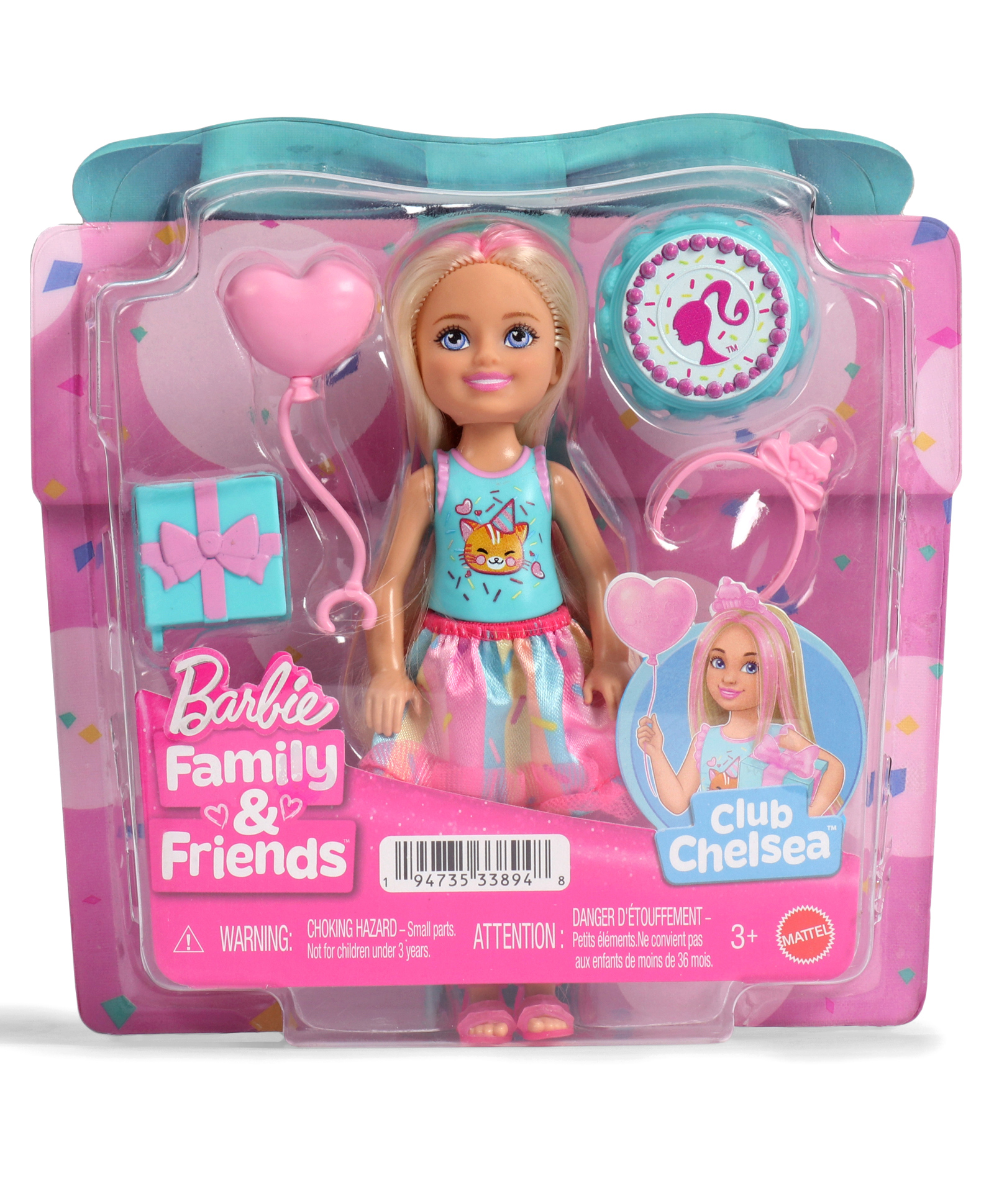 Barbie Club Chelsea Birthday-Themed Small Doll with Party Accessories - Multicolor-image-3