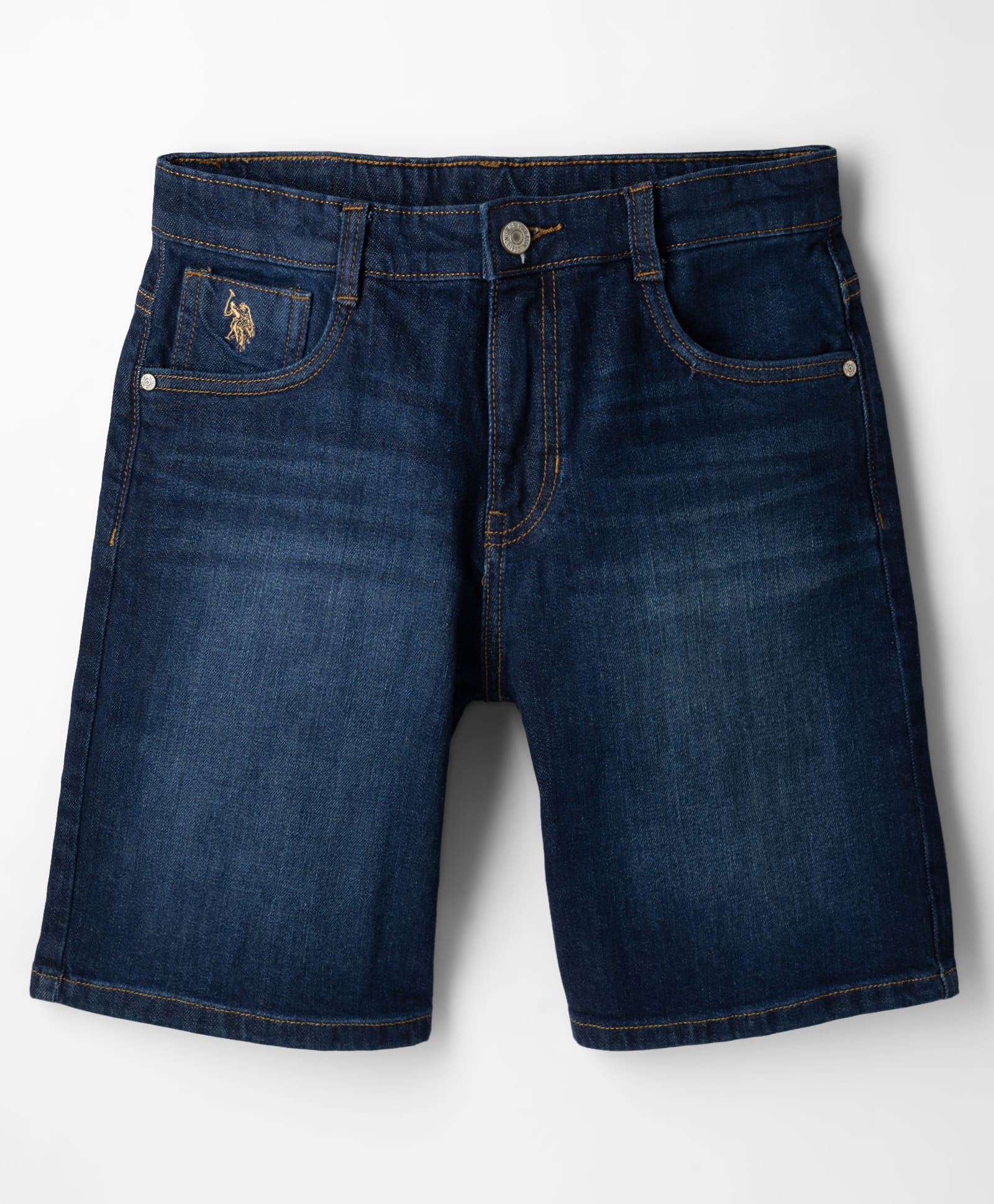 US Polo Assn Above Knee Length Solid Color Denim Shorts - Navy Blue-image-41