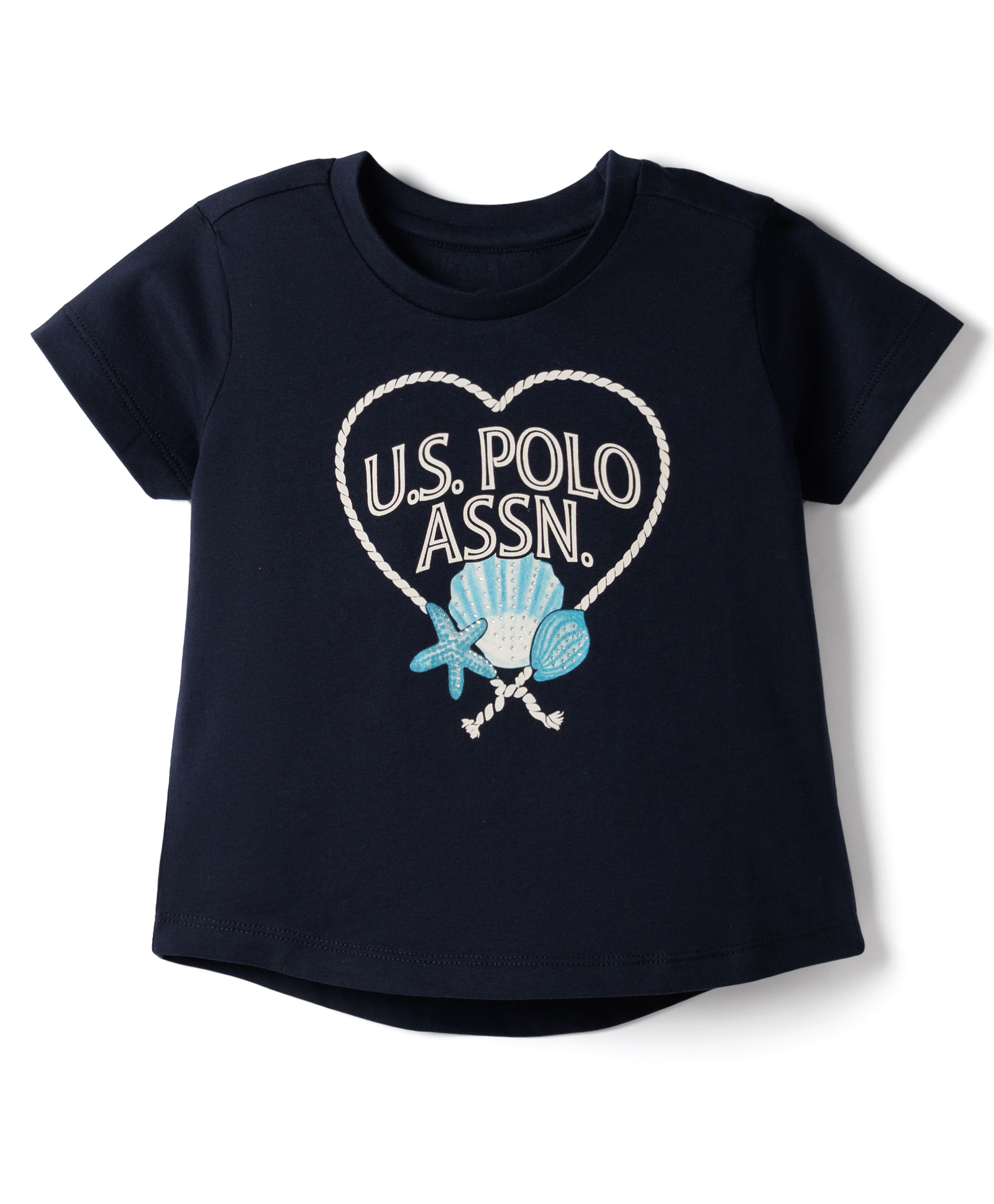 US Polo Assn 100% Cotton Knit Half Sleeves Text Printed T-Shirt - Navy Blue-image-23